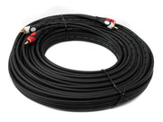 SYSTEM-S Cinch 2 RCA Kabel 20 m Stecker zu Stecker Stereo AV in Schwarz