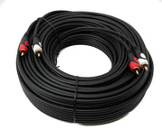 SYSTEM-S Cinch 2 RCA Kabel 30 m Stecker zu Stecker Stereo AV in Schwarz