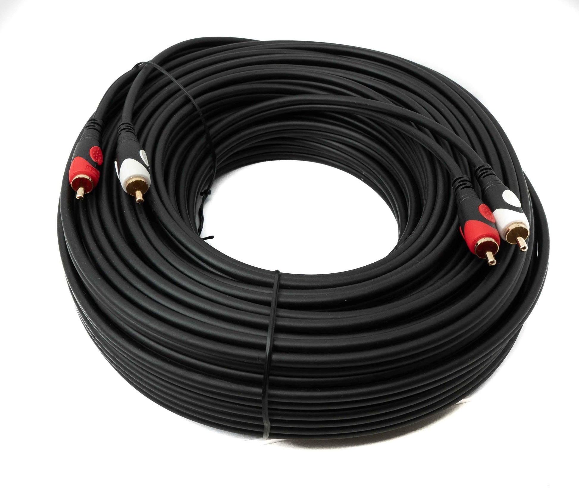 SYSTEM-S Cinch 2 RCA Kabel 30 m Stecker zu Stecker Stereo AV in Schwarz