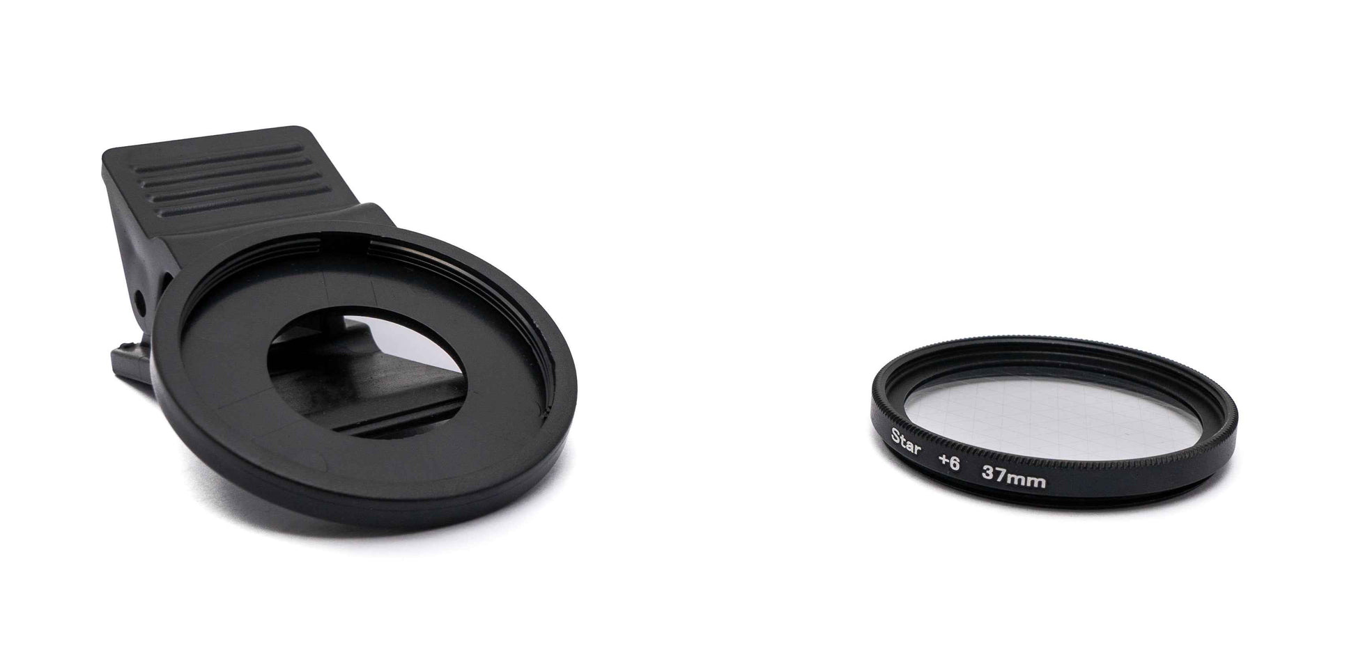 SYSTEM-S Stern Filter 6 Punkt 37 mm Star Light Linse mit Clip für Smartphones in Schwarz