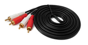 SYSTEM-S Cinch 2 RCA Kabel 3 m Stecker zu Stecker Stereo AV in Schwarz