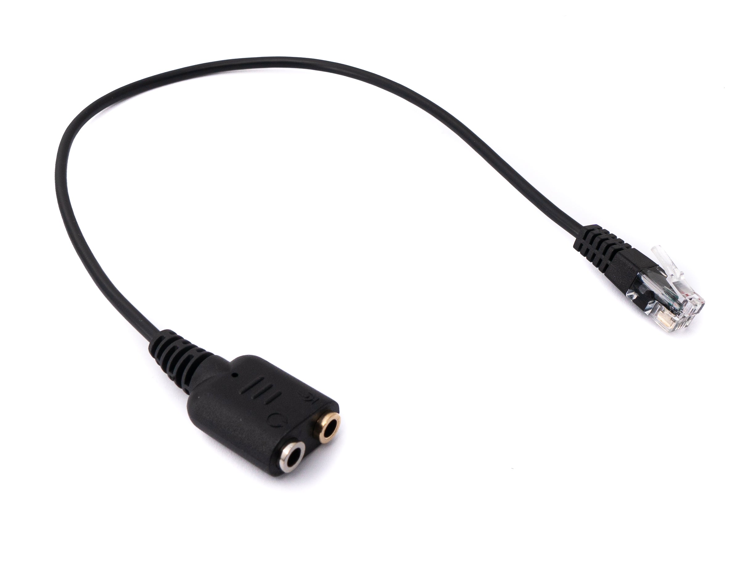 Audio Adapter RJ9 auf 2x 3,5 mm Klinke 20 cm schwarz | System-S