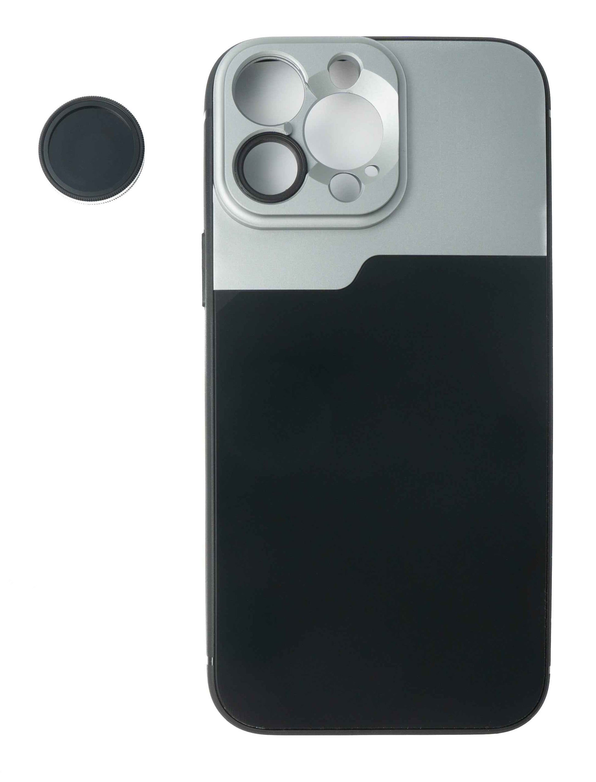 SYSTEM-S CPL Filter Circular Polarizer Linse mit Hülle Schwarz für iPhone 13 Pro Max