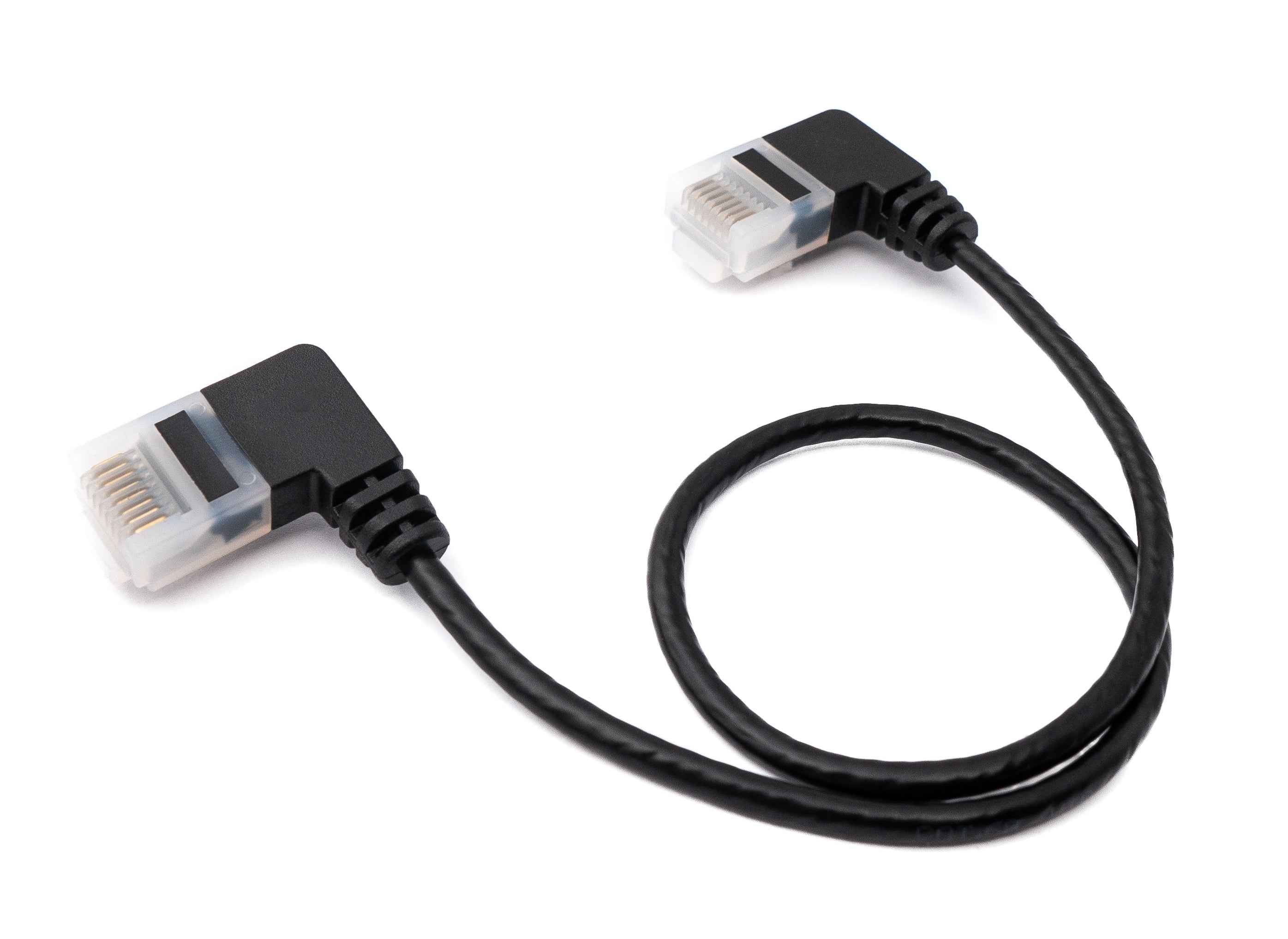 SYSTEM-S LAN Kabel 25 cm RJ45 8P8C STP Cat6 Stecker zu Stecker Winkel Schwarz