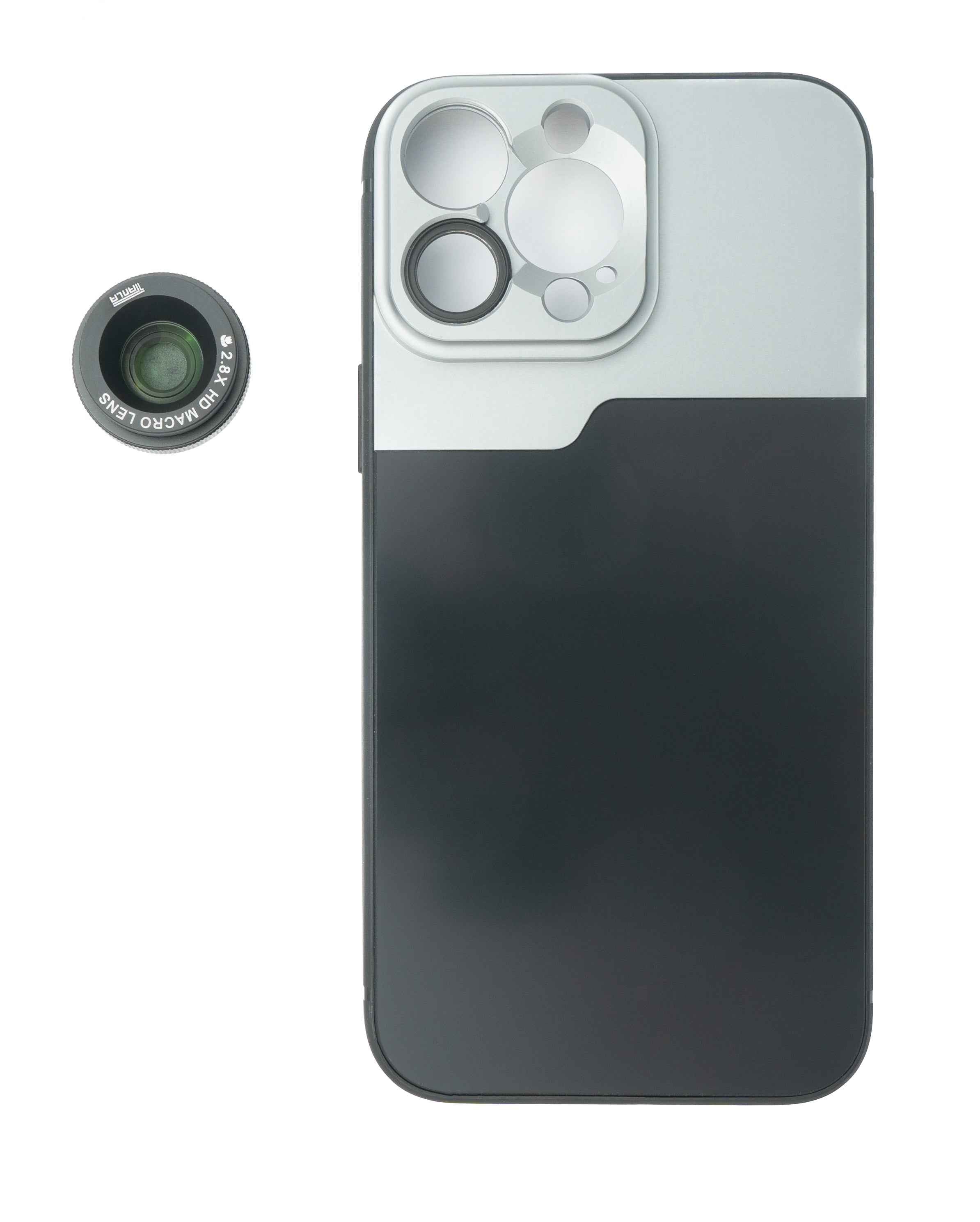 SYSTEM-S Makro Linse 2.8x HD Filter mit Hülle in Schwarz für iPhone 13 Pro Max