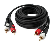 SYSTEM-S Cinch 2 RCA Kabel 3 m Stecker zu Stecker Stereo AV in Schwarz