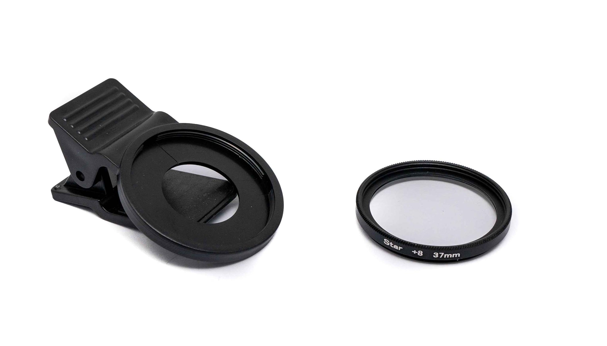 SYSTEM-S Stern Filter 8 Punkt 37 mm Star Light Linse mit Clip für Smartphones in Schwarz