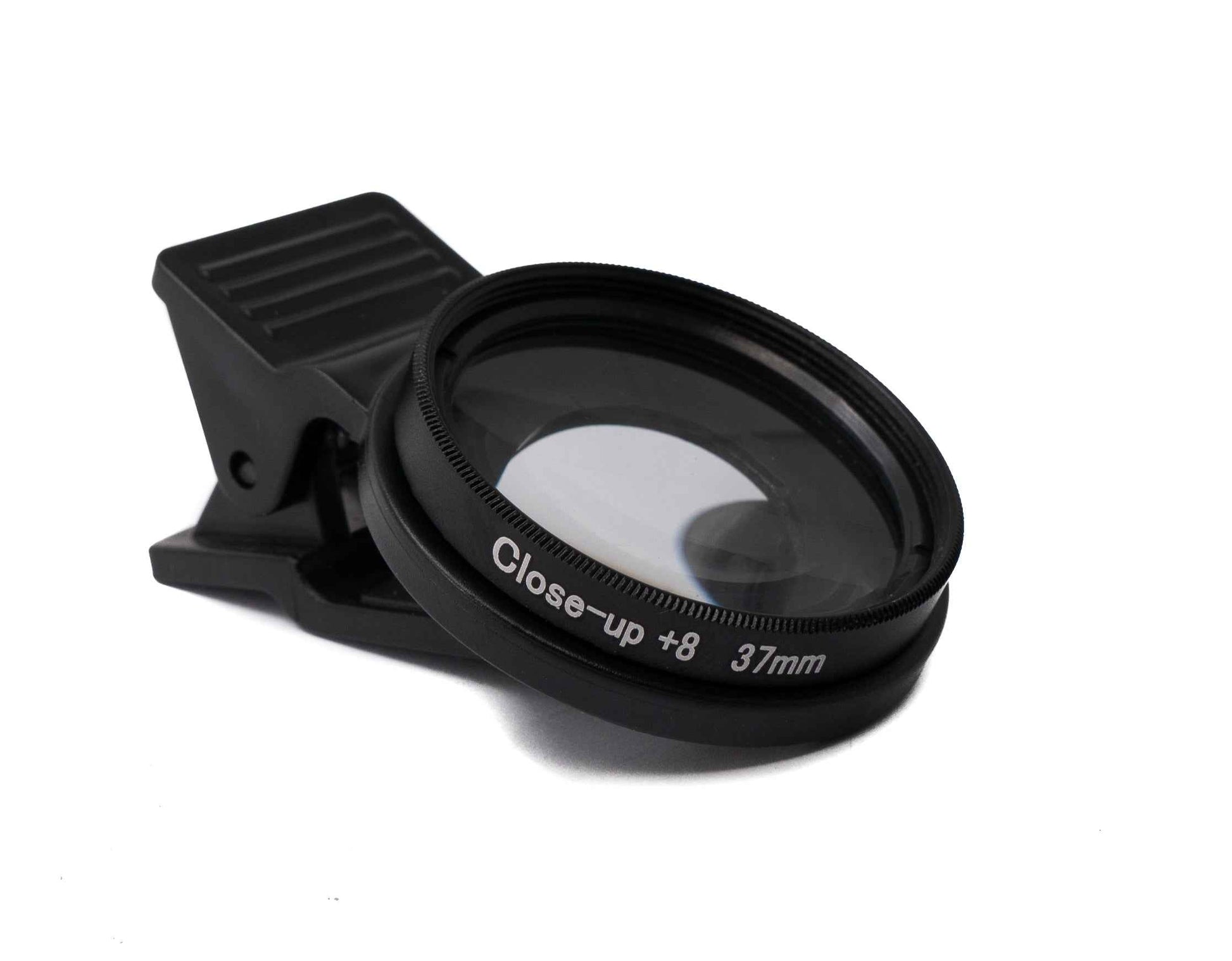 SYSTEM-S Makro Linse +8 Zoom Close Up Filter mit Clip in Schwarz