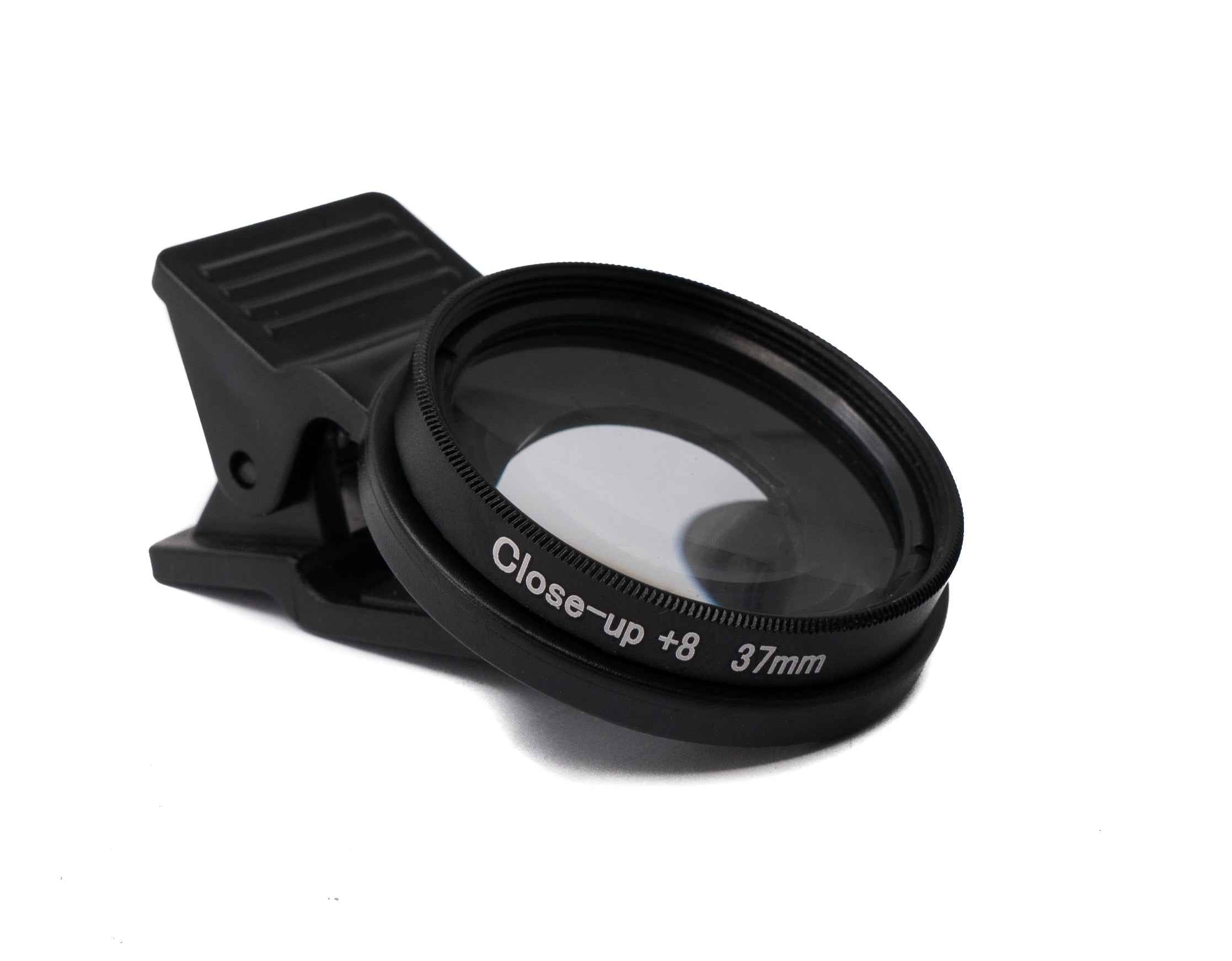SYSTEM-S Makro Linse +8 Zoom Close Up Filter mit Clip in Schwarz