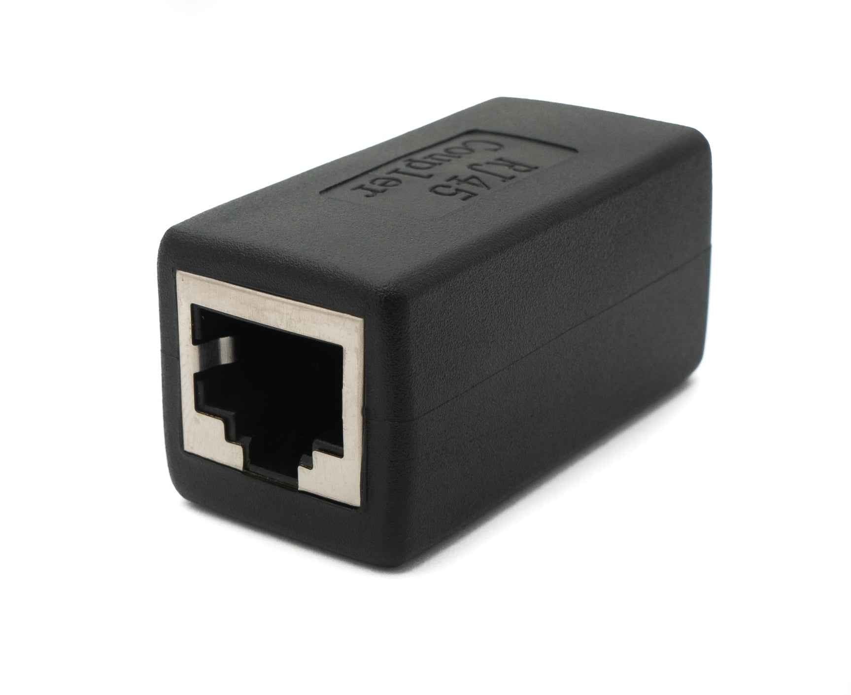 SYSTEM-S LAN Adapter RJ45 Buchse zu Buchse Ethernetadapter Kabel in Schwarz