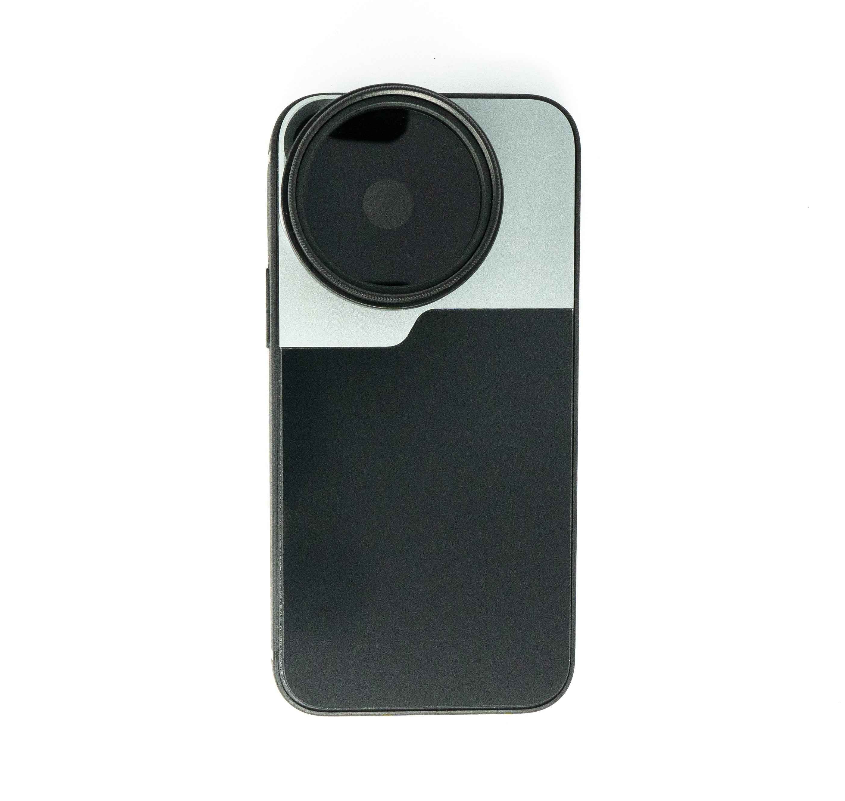 SYSTEM-S ND Vario Filter 37 mm 2 bis 4000 Neutraldichte mit Hülle für iPhone 13 Mini