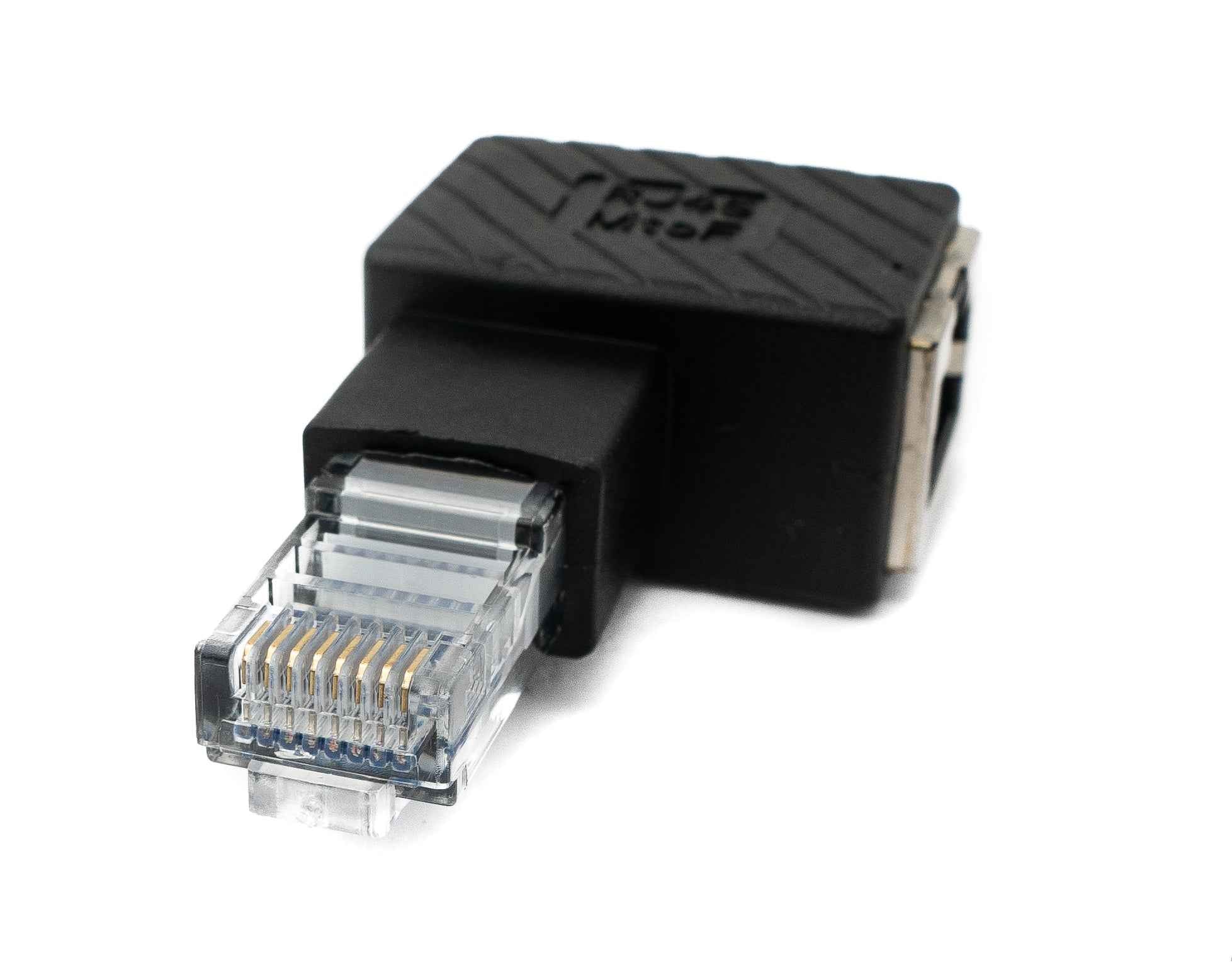 SYSTEM-S LAN Adapter RJ45 Stecker zu Buchse Winkel Ethernetadapter Kabel linksgewinkelt