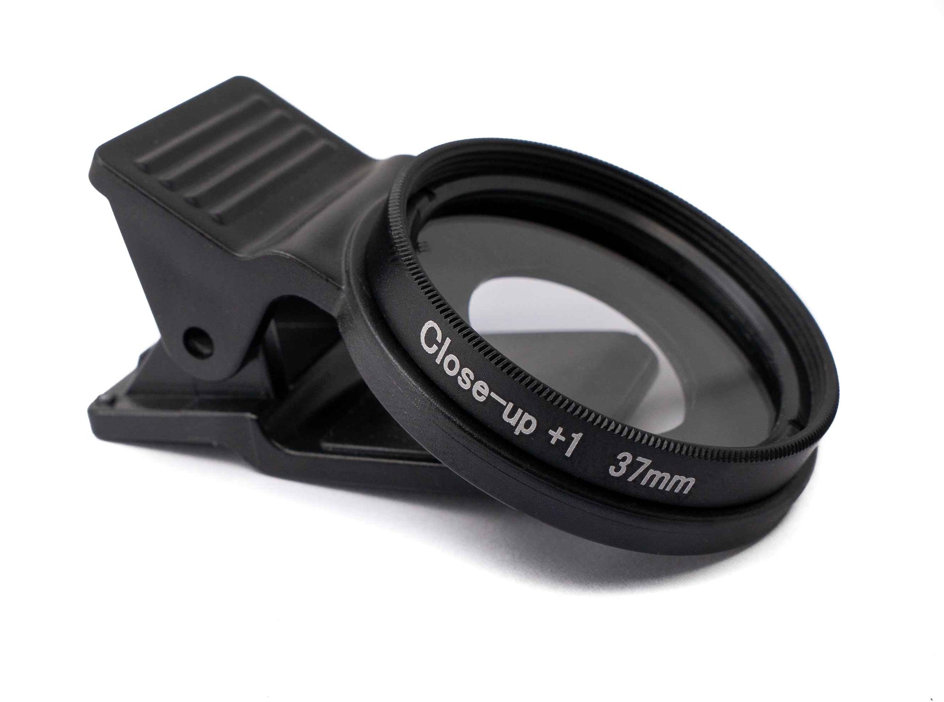SYSTEM-S Makro Linse +1 Zoom Close Up Filter mit Clip in Schwarz