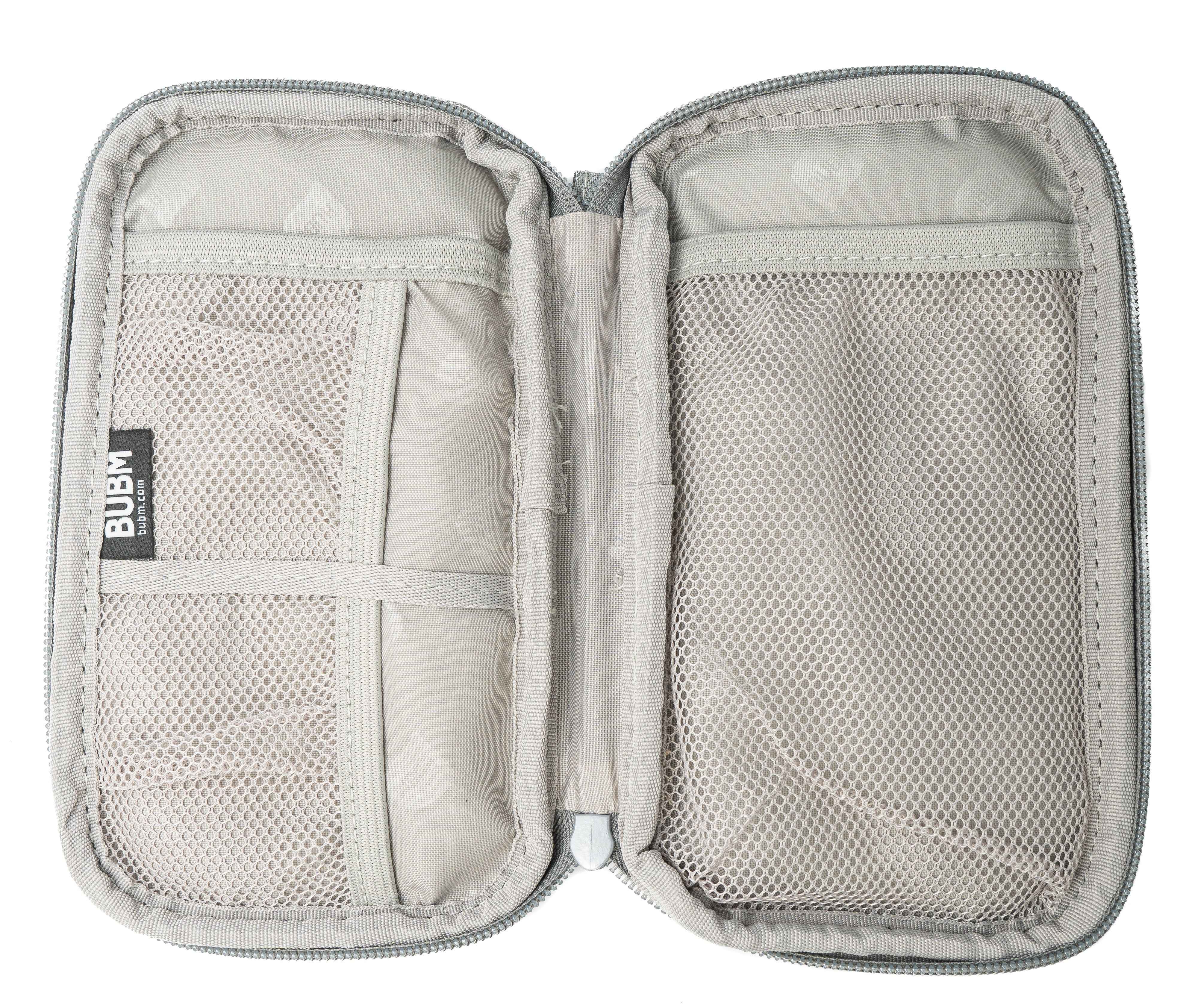 SYSTEM-S Schutztasche gepolstert wasserfest Tasche Case in Grau für Powerbank Kopfhörer