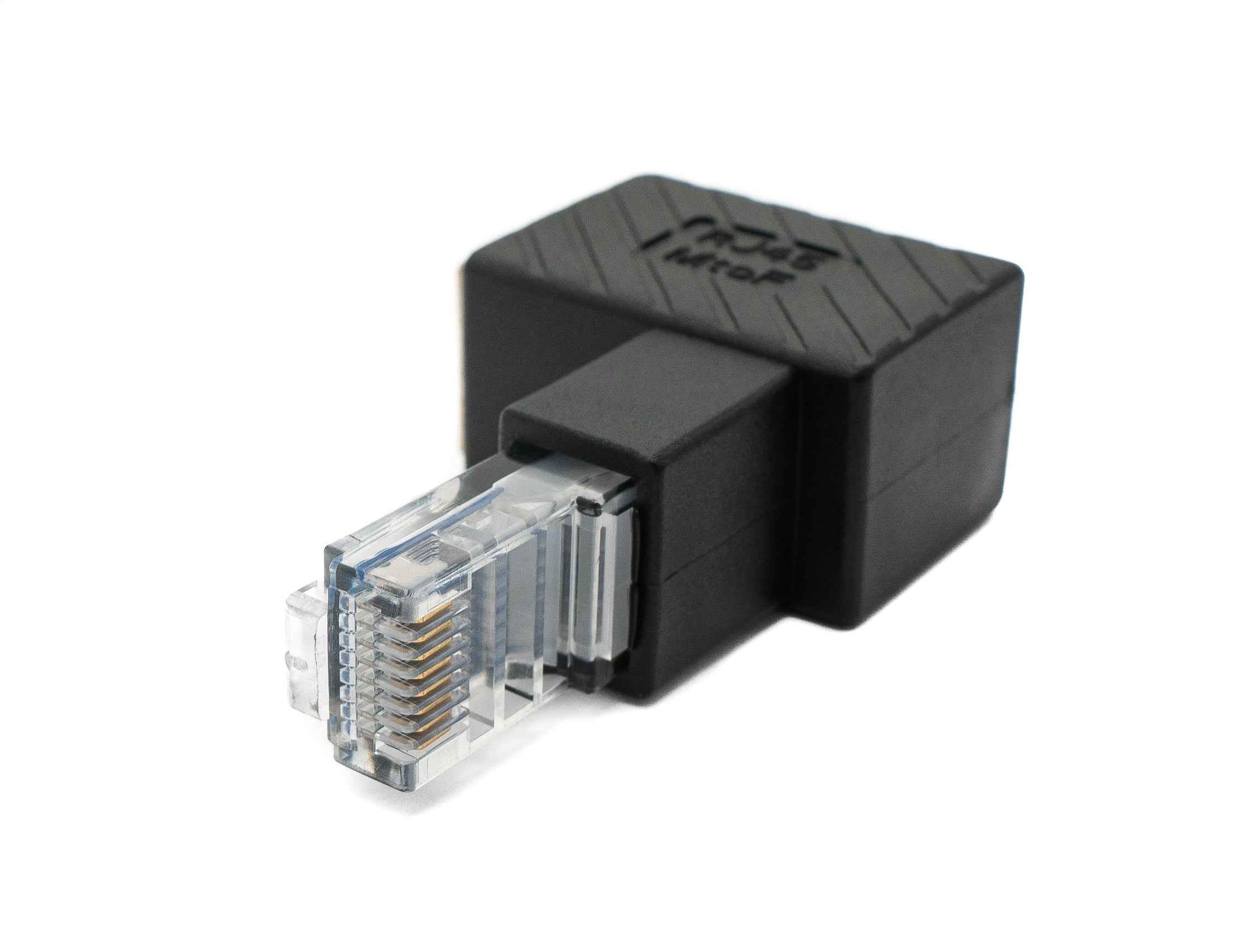 SYSTEM-S LAN Adapter RJ45 Stecker zu Buchse Winkel Ethernetadapter Kabel in Schwarz