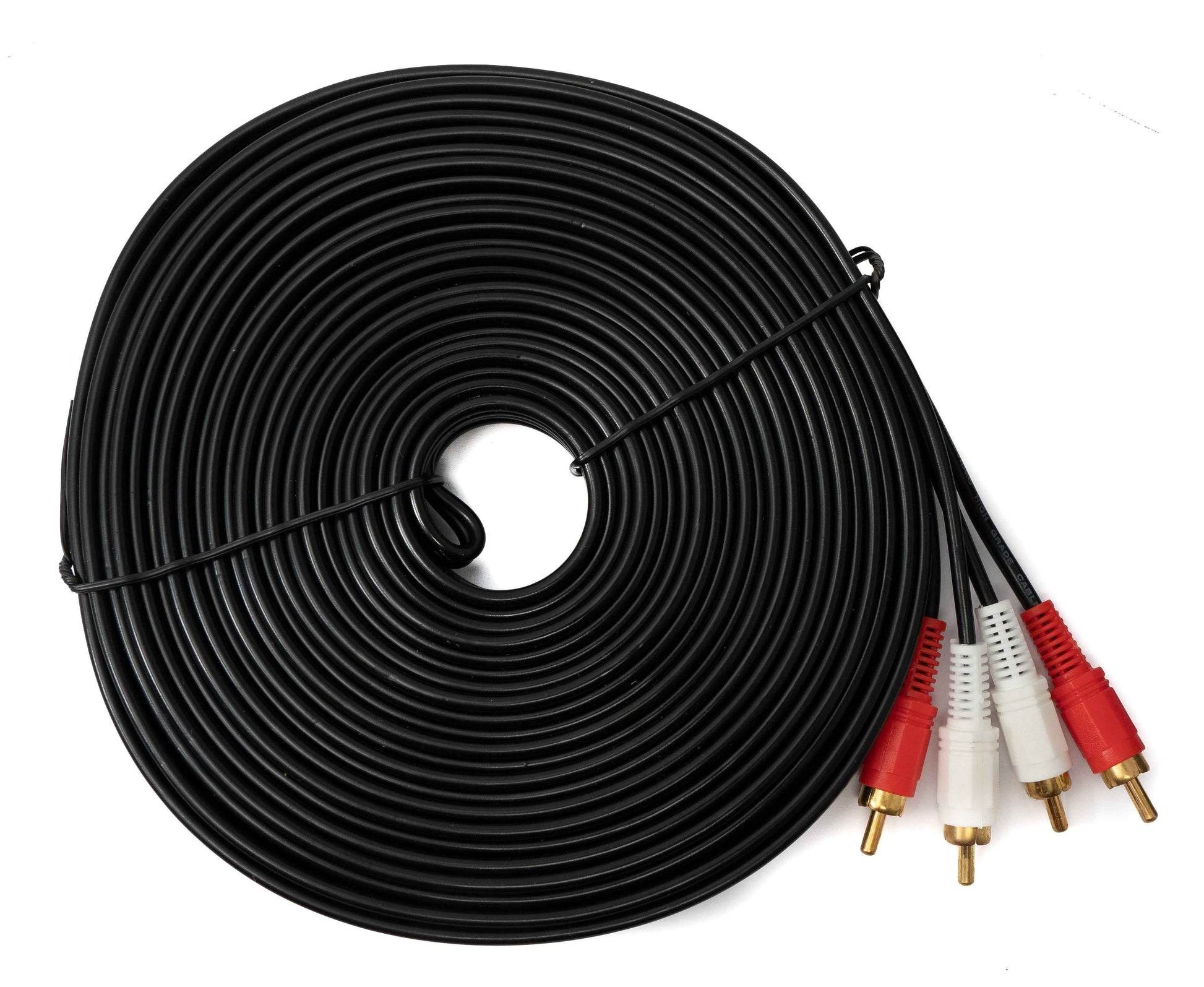 SYSTEM-S Cinch 2 RCA Kabel 15 m Stecker zu Stecker Stereo AV in Schwarz