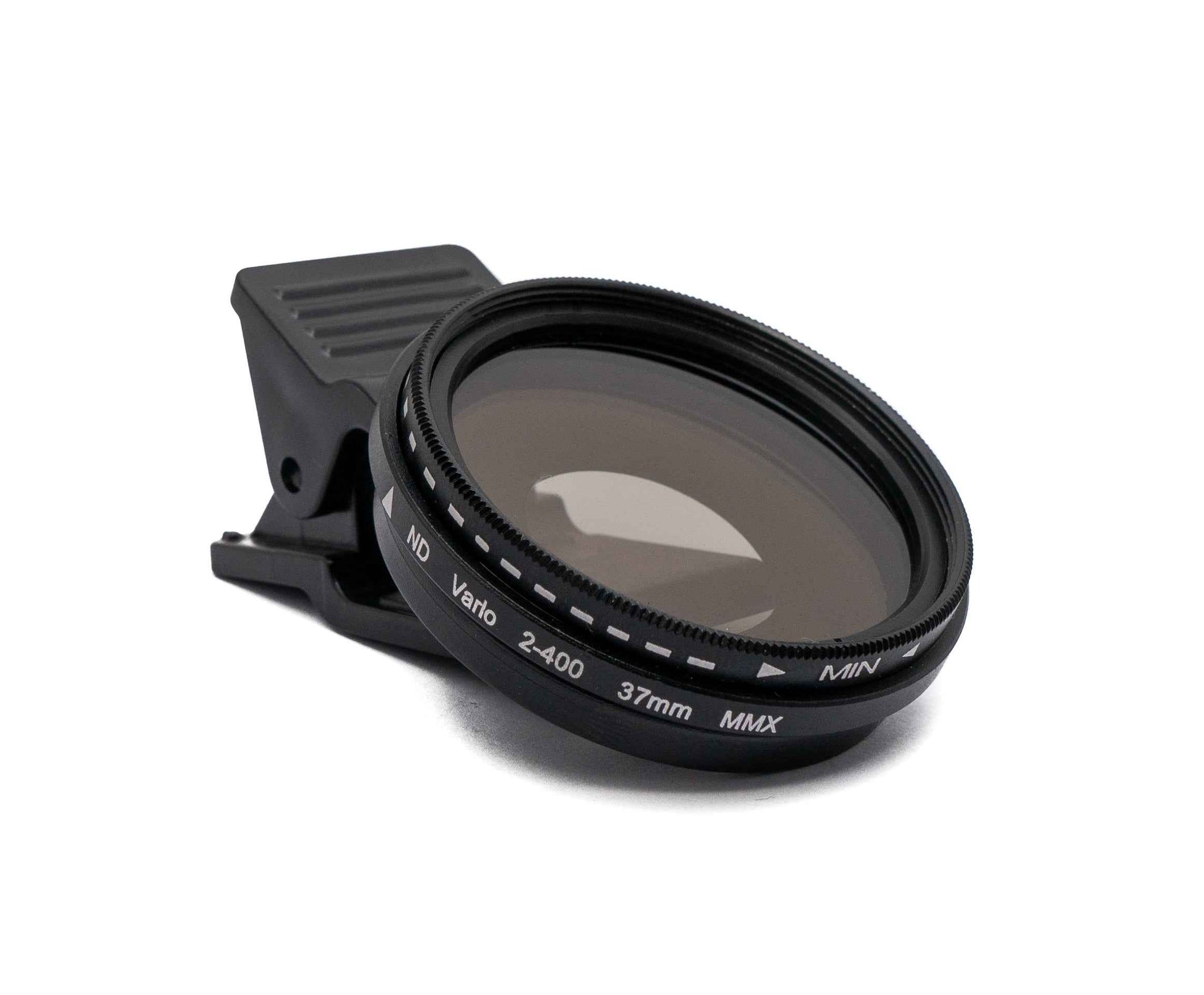 SYSTEM-S ND Vario Filter 37 mm 2 bis 400 Grau Linse mit Clip für Smartphones in Schwarz