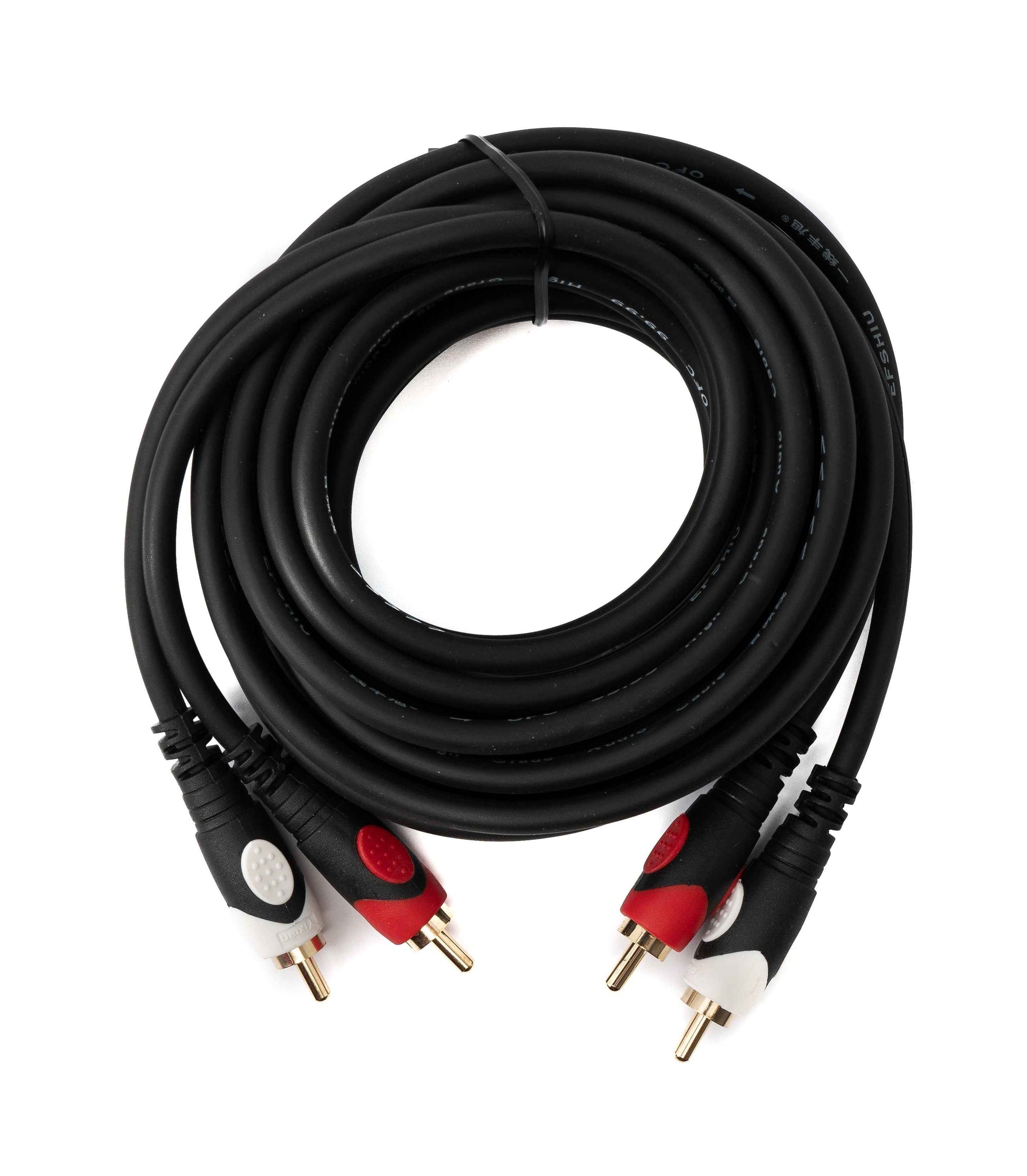 SYSTEM-S Cinch 2 RCA Kabel 3 m Stecker zu Stecker Stereo AV in Schwarz