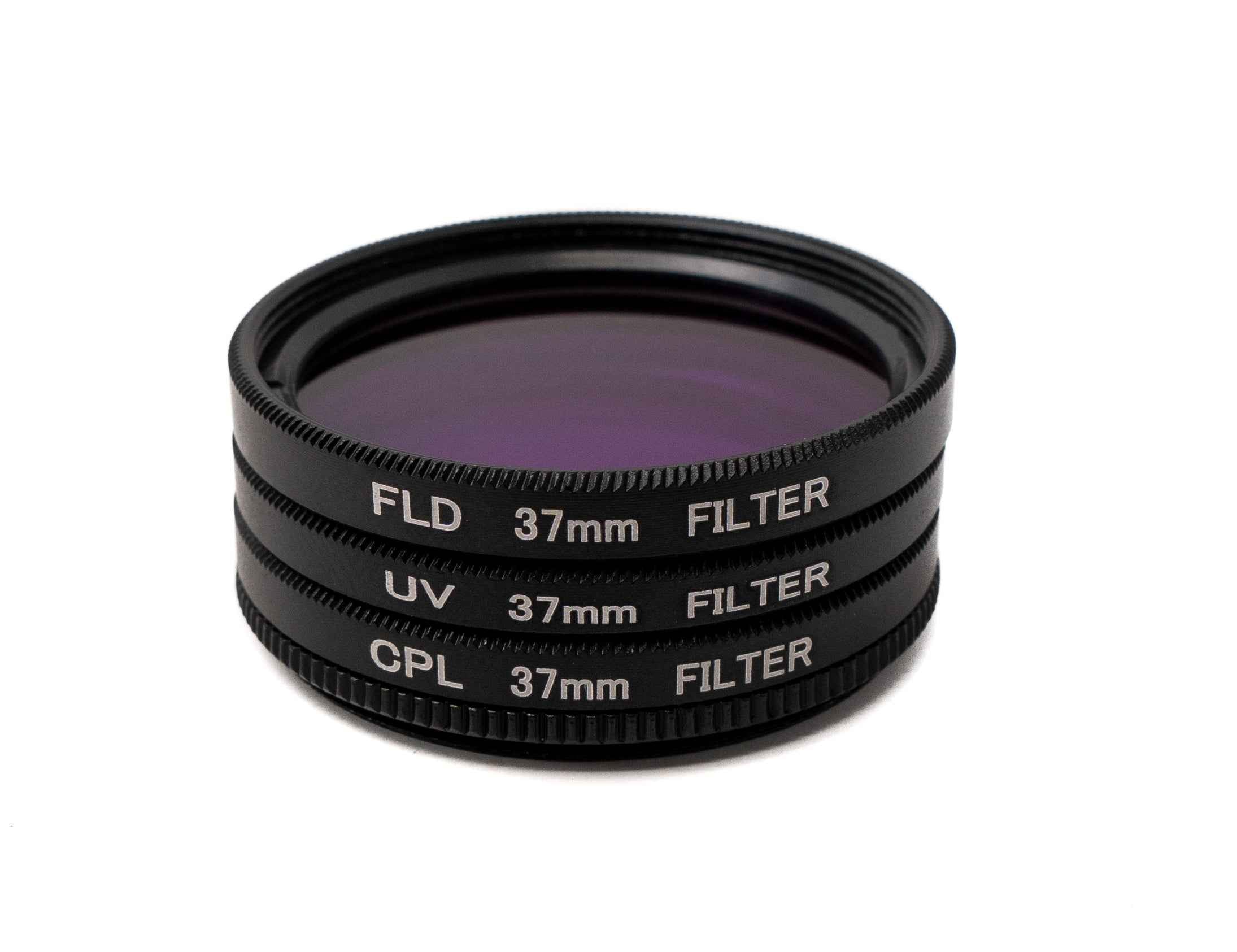SYSTEM-S Filter UV CPL FLD Set 37 mm Linse Kit mit Clip Tasche in Schwarz