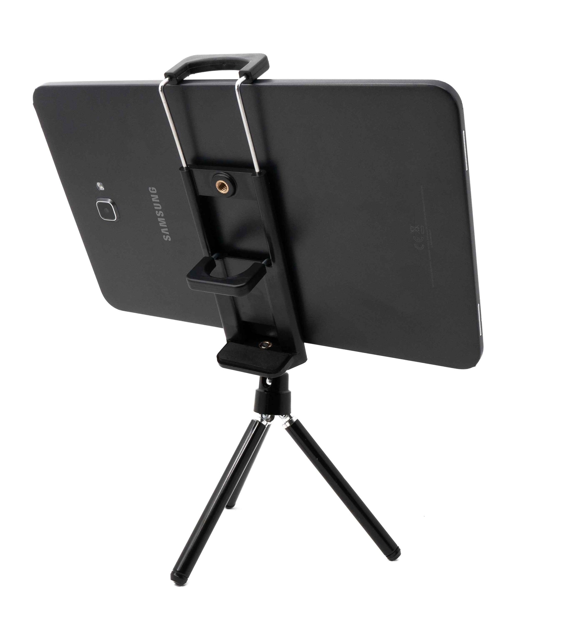 SYSTEM-S Smartphone Tablet Halterung Befestigung in Schwarz für Kamera Stativ Stick