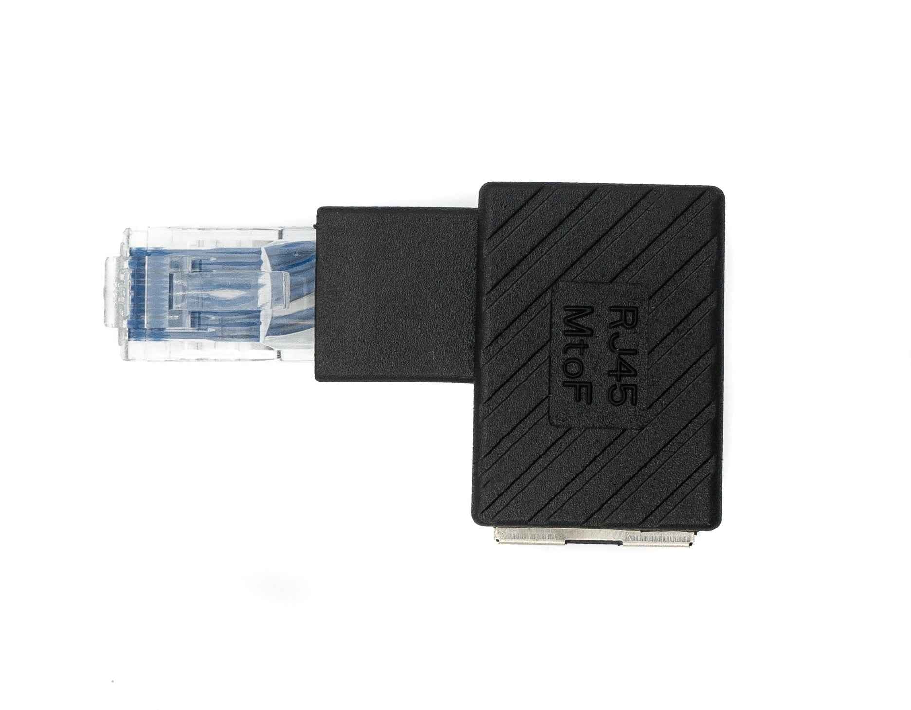 SYSTEM-S LAN Adapter RJ45 Stecker zu Buchse Winkel Ethernetadapter Kabel in Schwarz