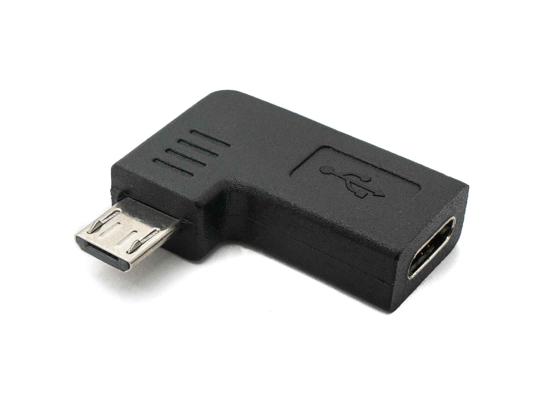 SYSTEM-S USB 3.1 Adapter Typ C Buchse zu 2.0 Micro B Stecker Winkel  - Rechts