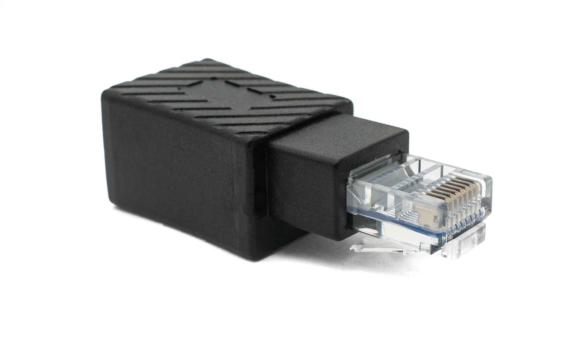 SYSTEM-S LAN Adapter RJ45 Buchse zu Stecker Ethernetadapter Kabel in Schwarz