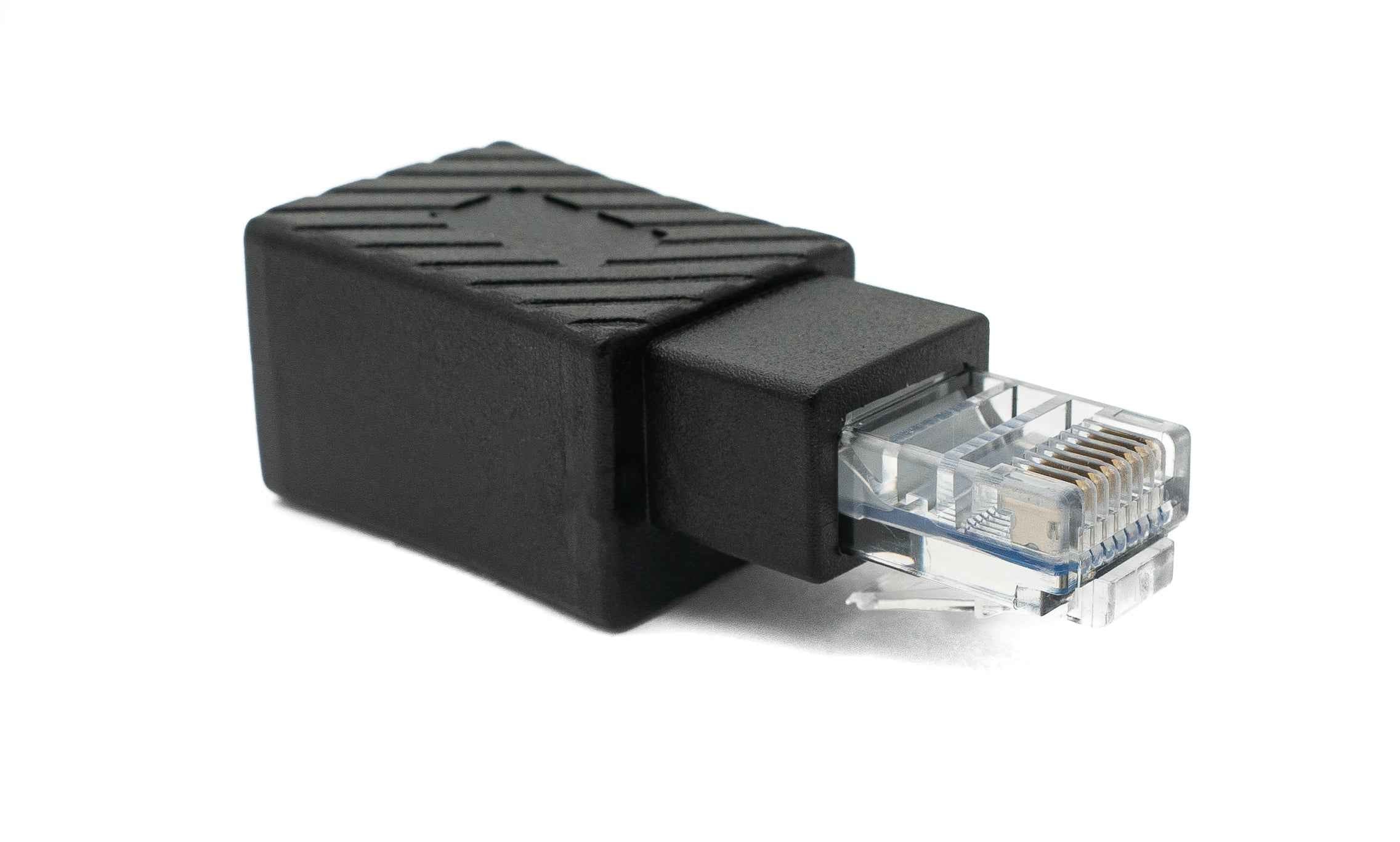 SYSTEM-S LAN Adapter RJ45 Buchse zu Stecker Ethernetadapter Kabel in Schwarz