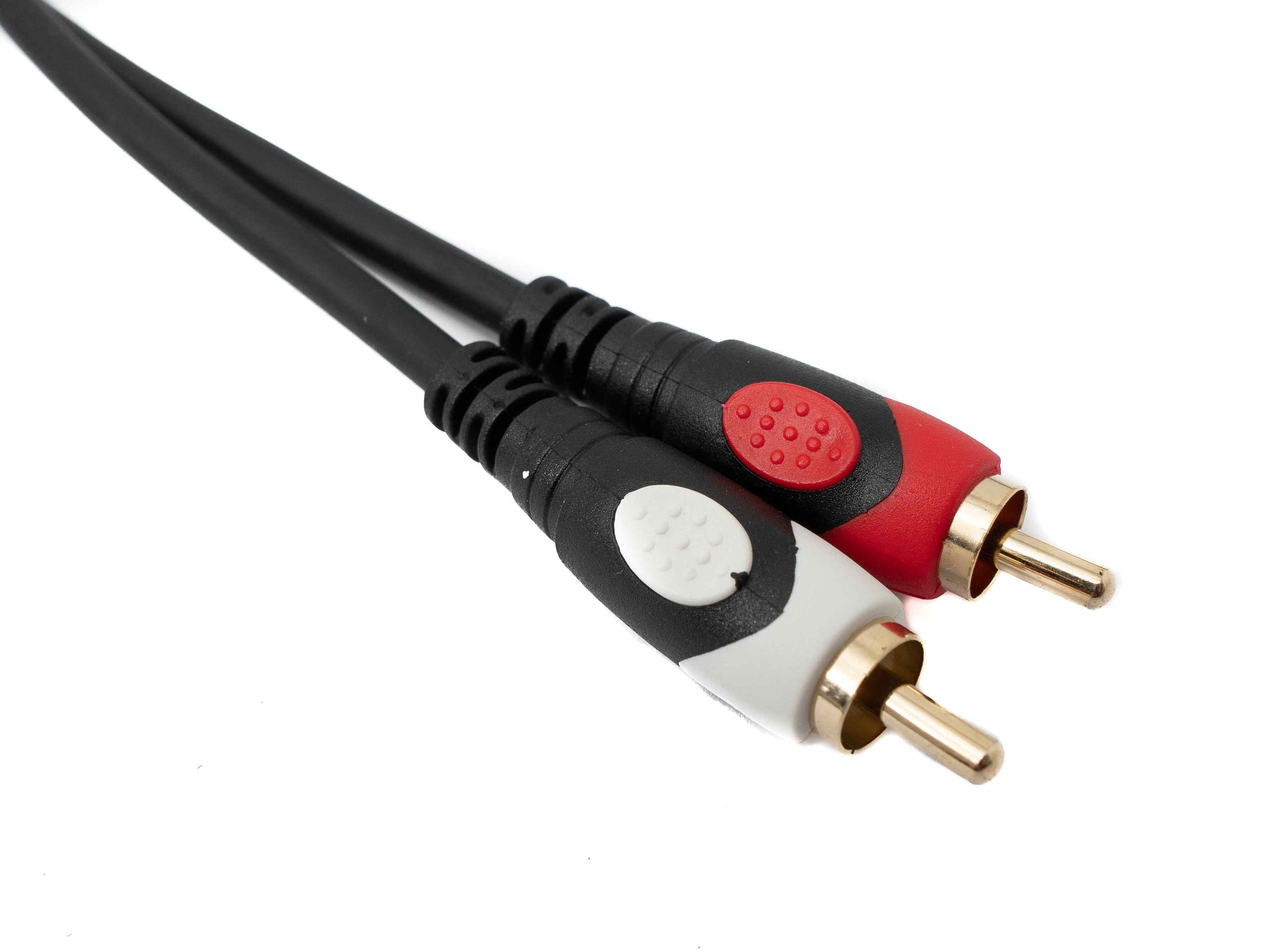 SYSTEM-S Cinch 2 RCA Kabel 30 m Stecker zu Stecker Stereo AV in Schwarz