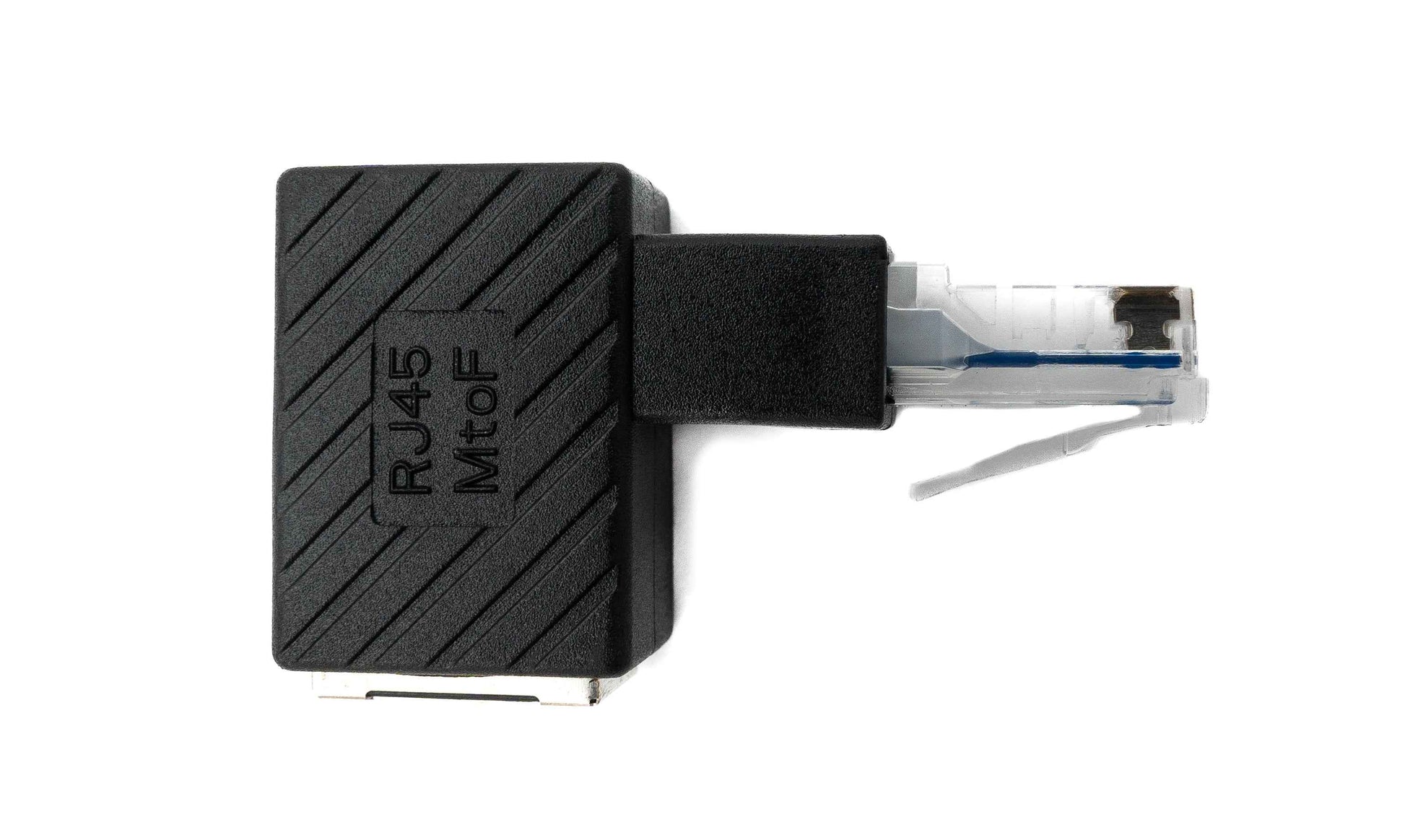 SYSTEM-S LAN Adapter RJ45 Stecker zu Buchse Winkel Ethernetadapter Kabel in Schwarz