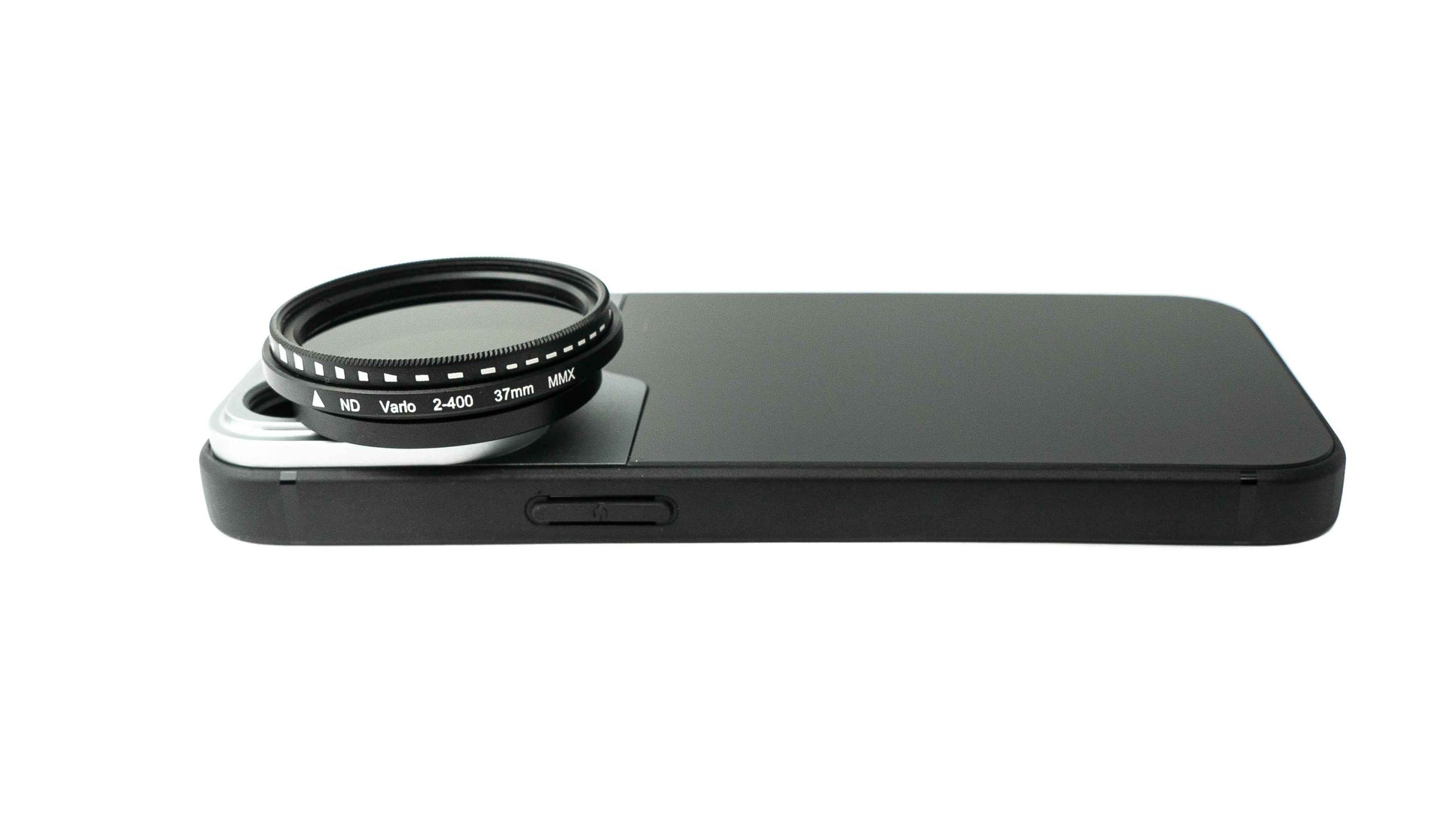 SYSTEM-S ND Vario Filter 37 mm 2 bis 4000 Neutraldichte mit Hülle für iPhone 13 Pro