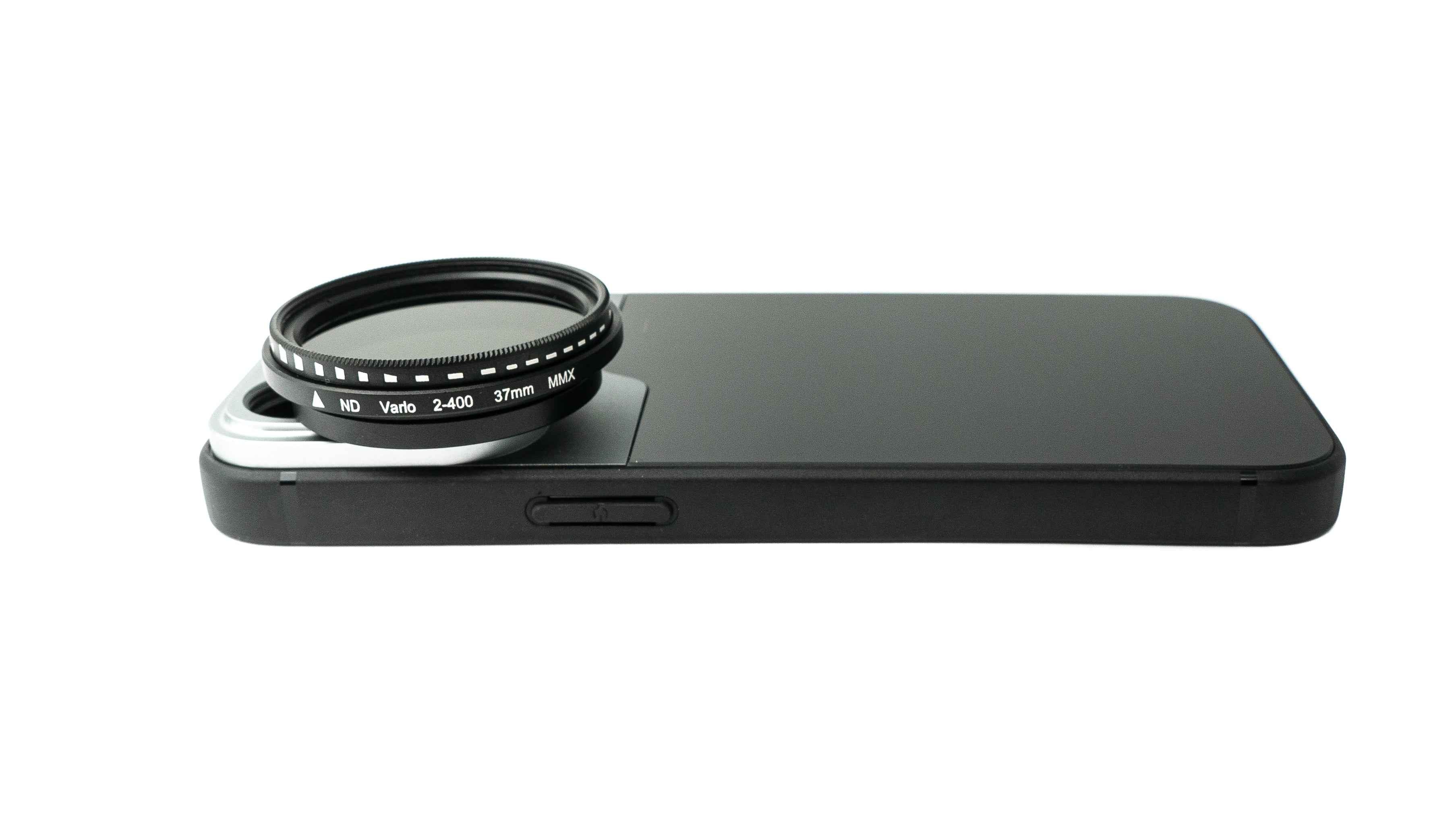 SYSTEM-S ND Vario Filter 37 mm 2 bis 4000 Neutraldichte mit Hülle für iPhone 13 Pro