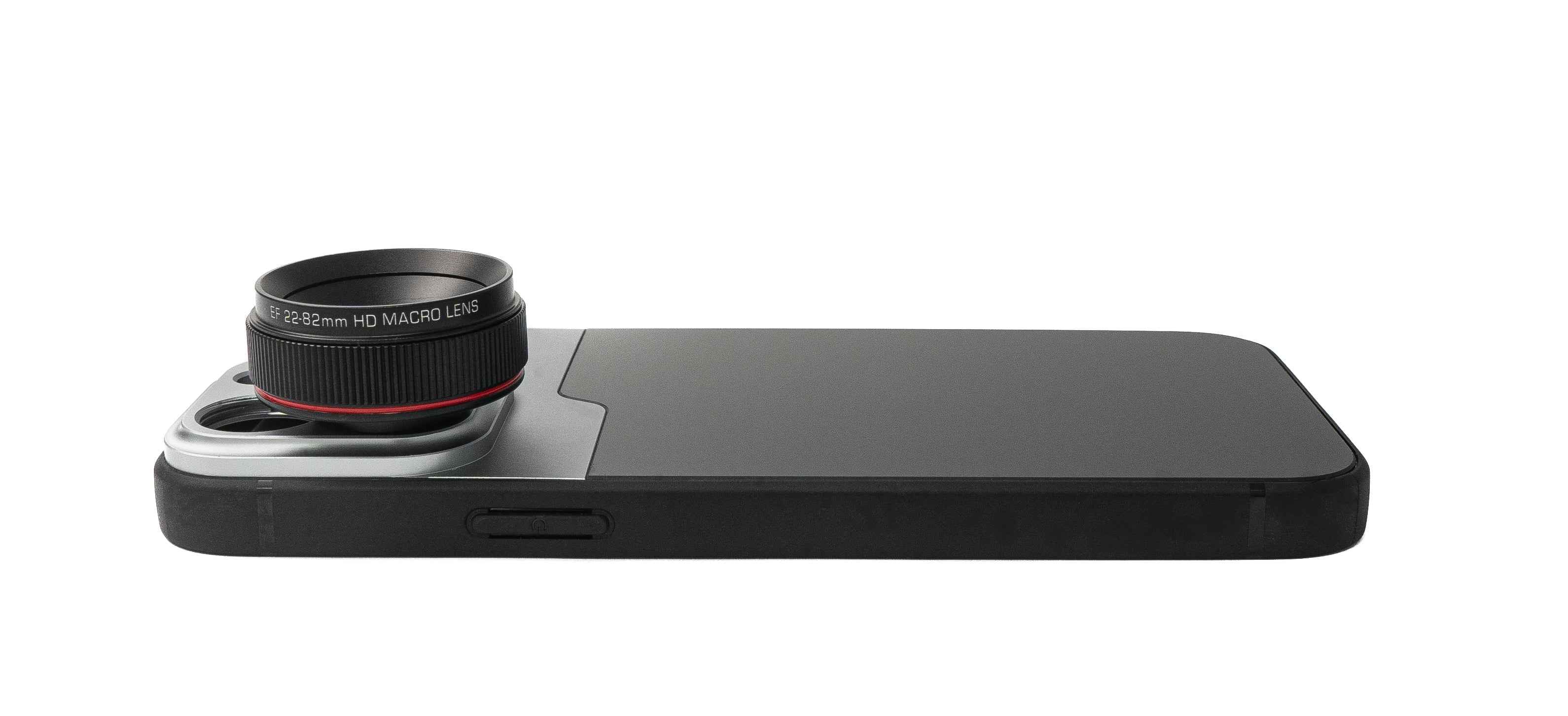 SYSTEM-S Makro Linse 1.1x bis 2.8x Filter mit Hülle in Schwarz für iPhone 13 Pro Max