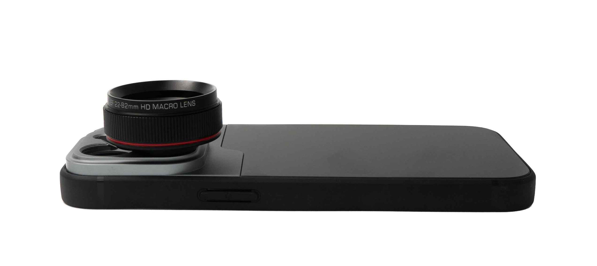 SYSTEM-S Makro Linse 1.1x bis 2.8x Filter mit Hülle in Schwarz für iPhone 13 Pro