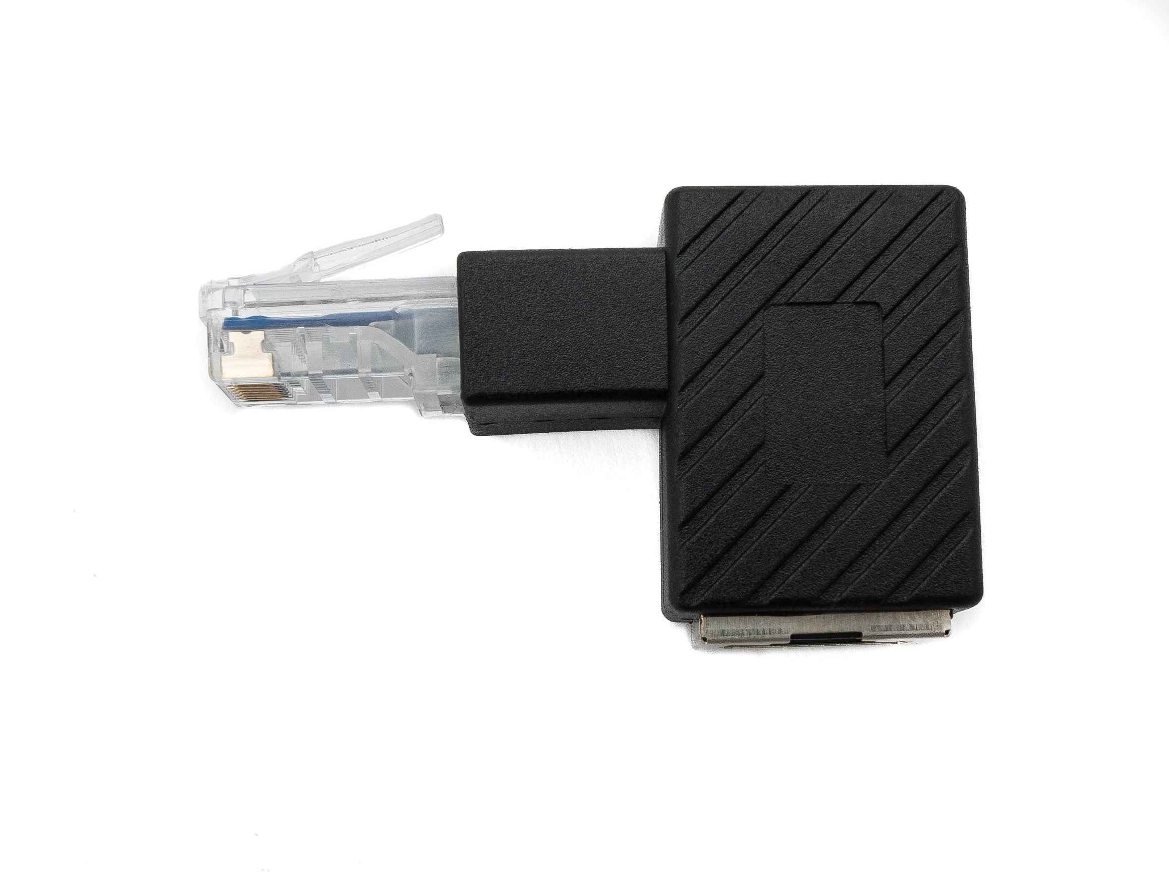 SYSTEM-S LAN Adapter RJ45 Stecker zu Buchse Winkel Ethernetadapter Kabel in Schwarz