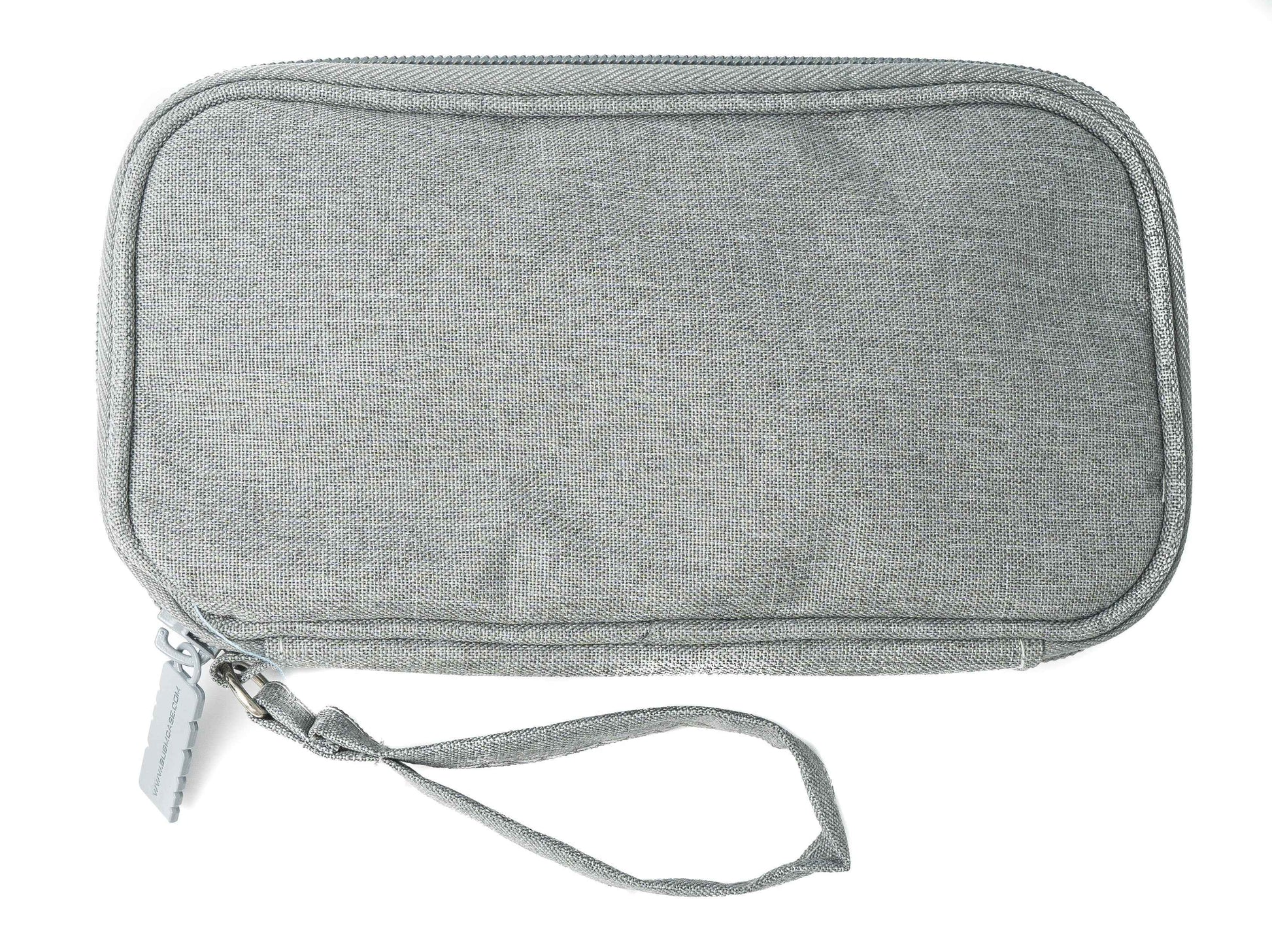 SYSTEM-S Schutztasche gepolstert wasserfest Tasche Case in Grau für Powerbank Kopfhörer