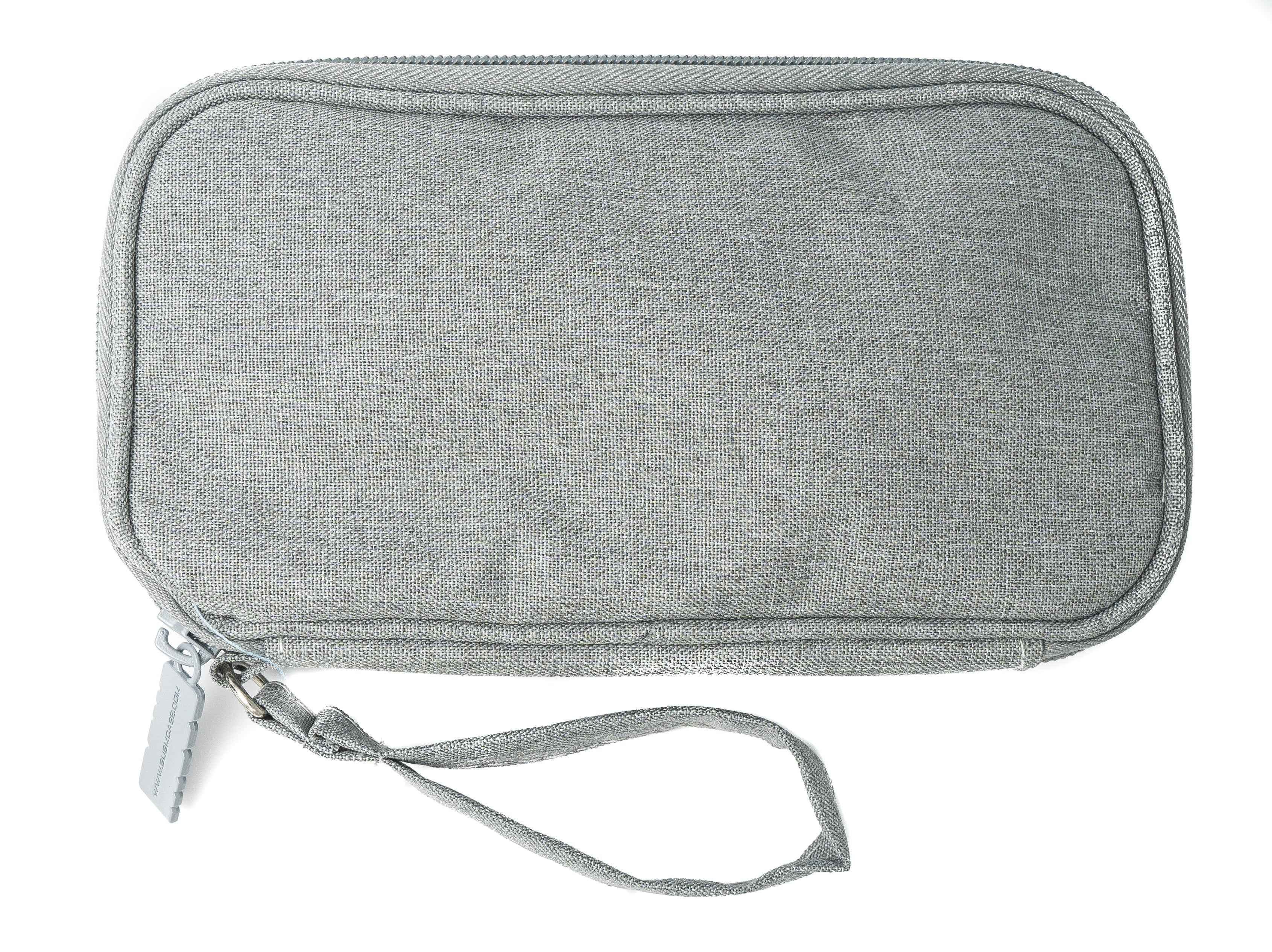 SYSTEM-S Schutztasche gepolstert wasserfest Tasche Case in Grau für Powerbank Kopfhörer