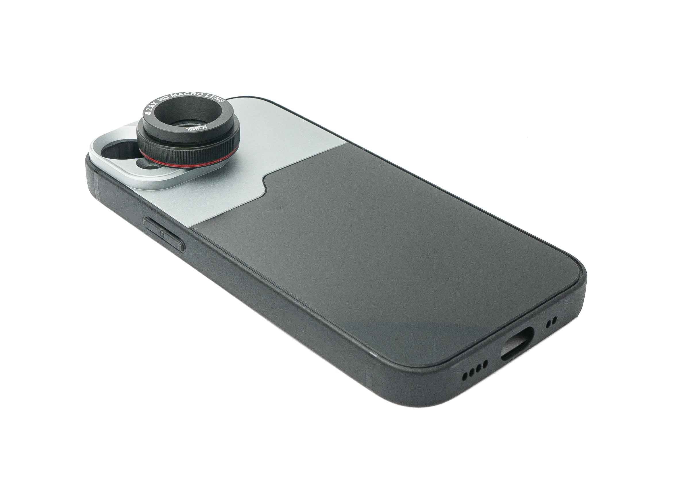 SYSTEM-S Makro Linse 2.8x HD Filter mit Hülle in Schwarz für iPhone 13 Mini