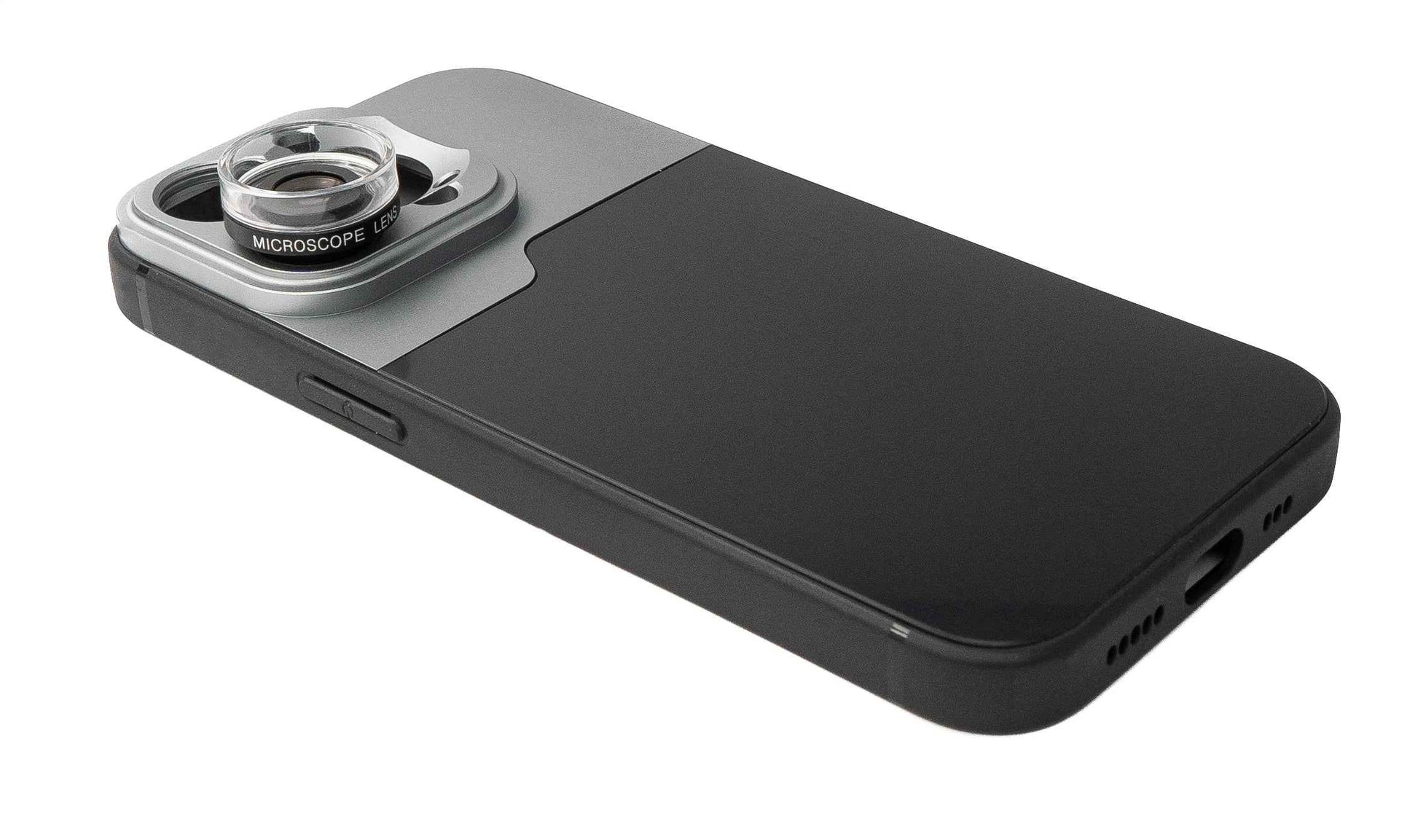 SYSTEM-S Makro Linse 30x Mikroskop Filter mit Hülle in Schwarz für iPhone 13 Pro