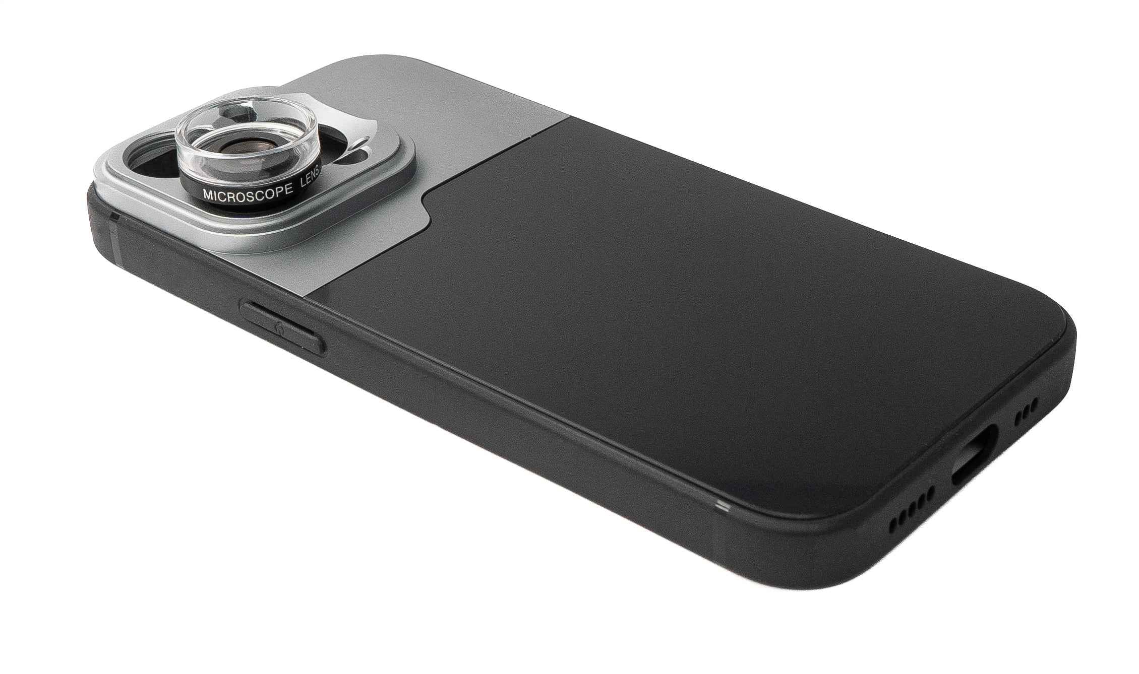 SYSTEM-S Makro Linse 30x Mikroskop Filter mit Hülle in Schwarz für iPhone 13 Pro