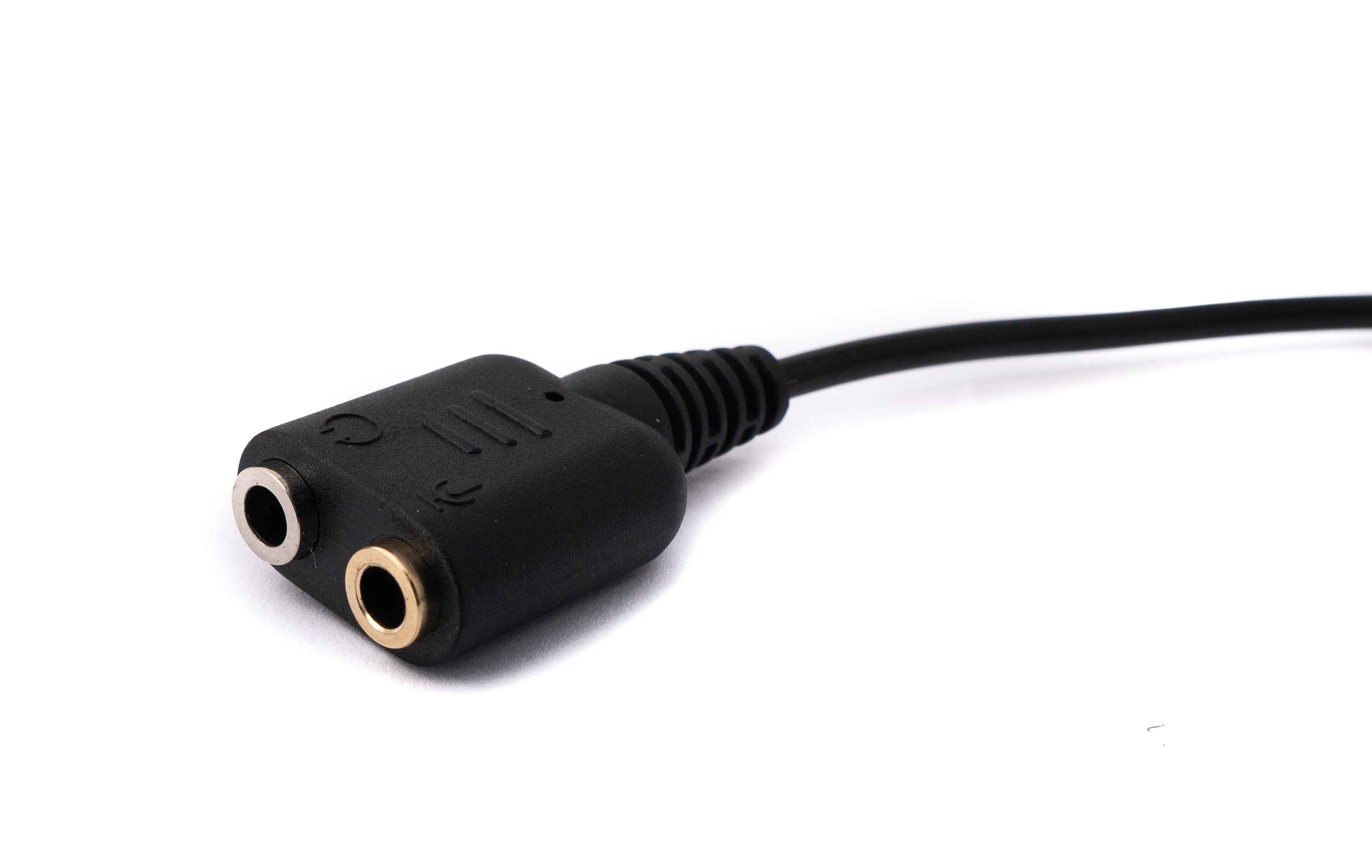 SYSTEM-S Telefon Headset Adapter 20cm RJ9 Stecker zu 2x 3.5 mm Klinke Audio Kabel Schwarz
