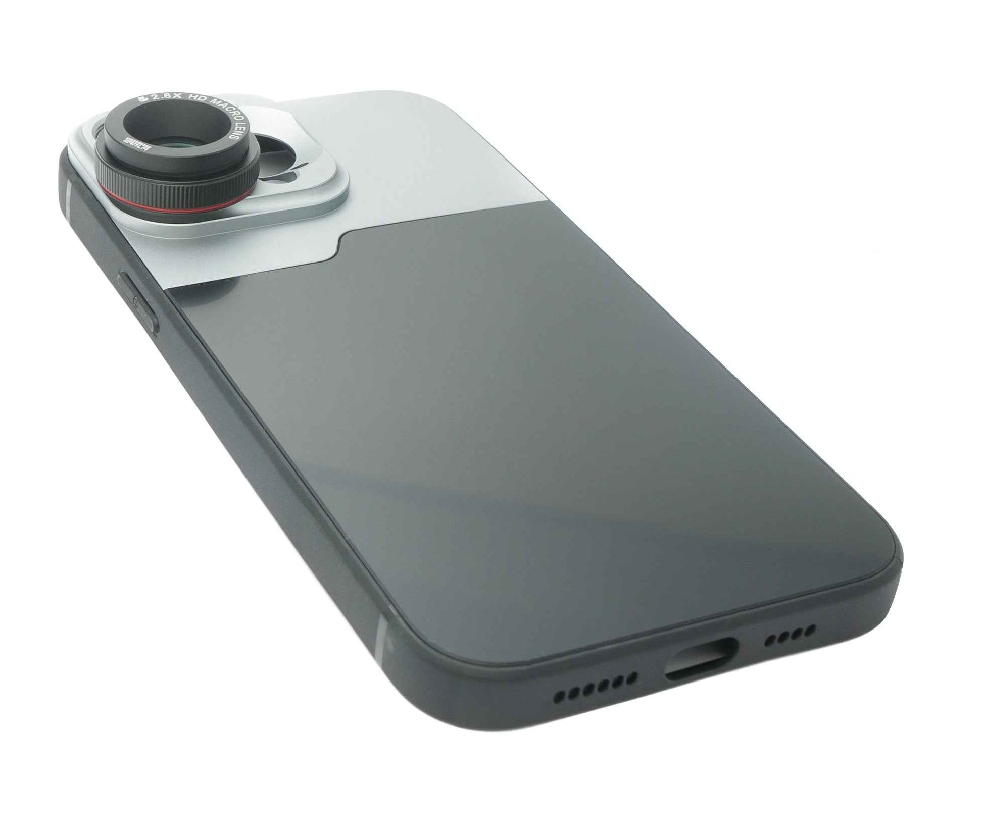 SYSTEM-S Makro Linse 2.8x HD Filter mit Hülle in Schwarz für iPhone 13 Pro Max