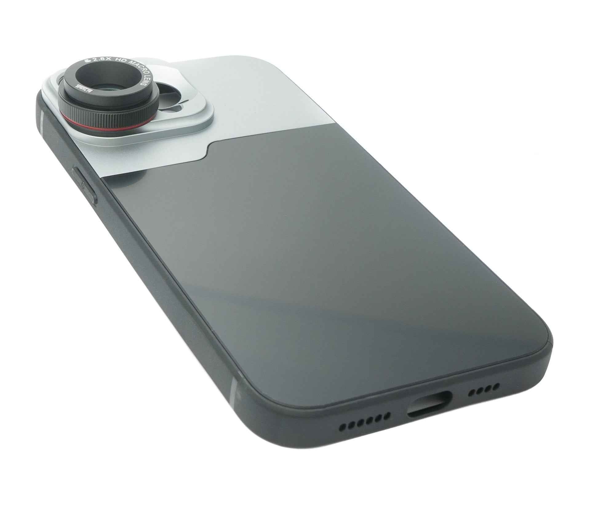 SYSTEM-S Makro Linse 2.8x HD Filter mit Hülle in Schwarz für iPhone 13 Pro Max