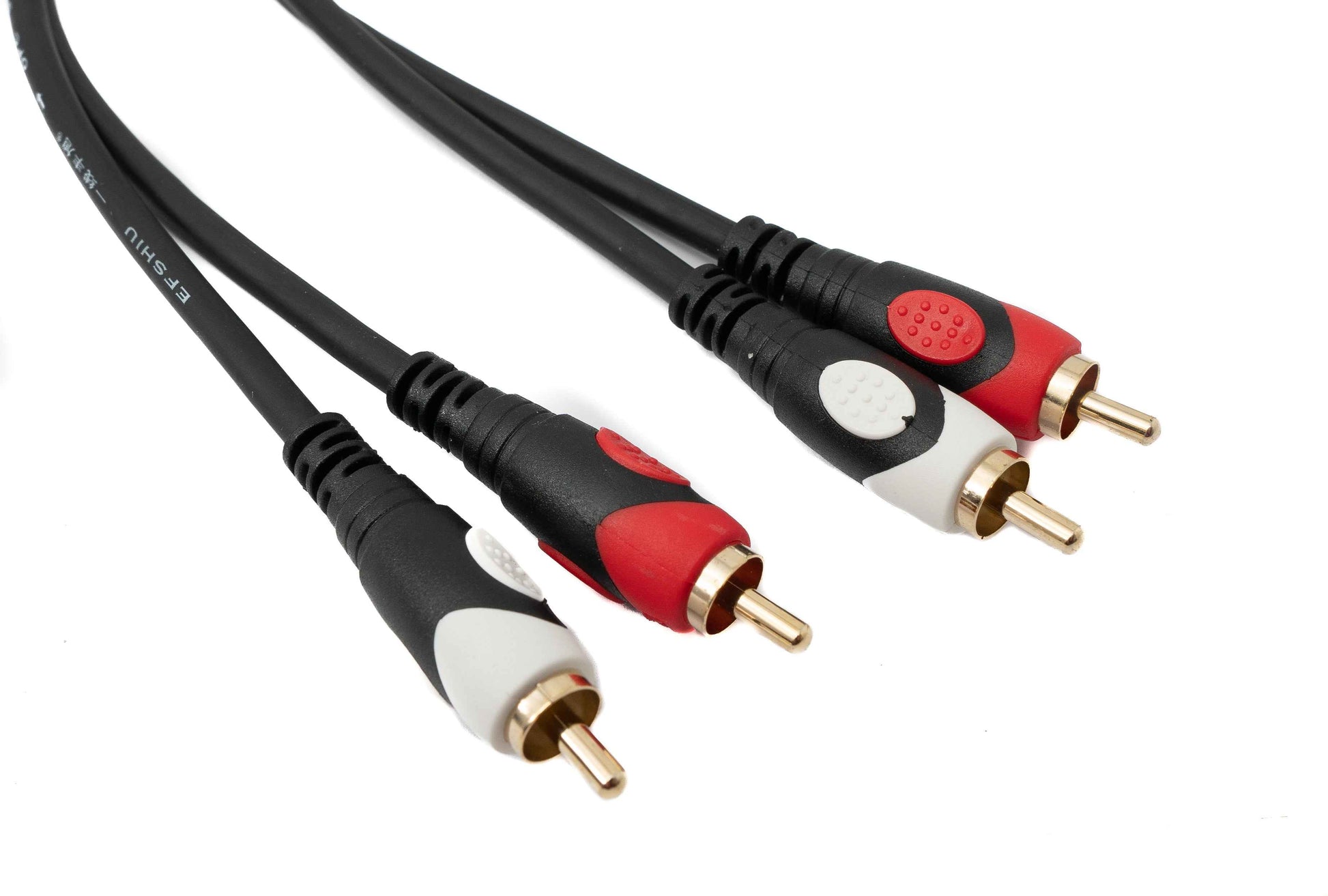 SYSTEM-S Cinch 2 RCA Kabel 10 m Stecker zu Stecker Stereo AV in Schwarz