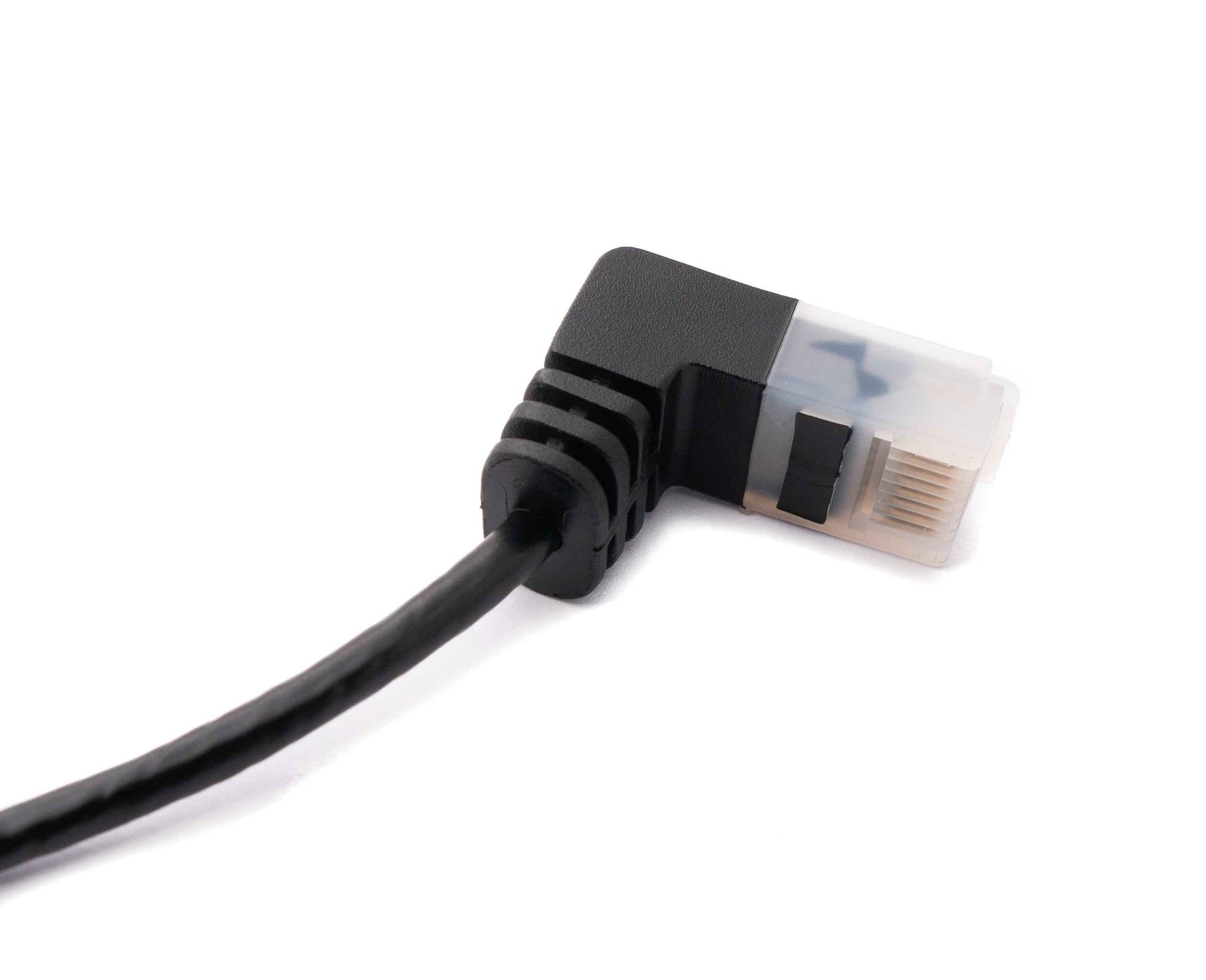 SYSTEM-S LAN Kabel 25 cm RJ45 8P8C STP Cat6 Stecker zu Stecker Winkel Schwarz