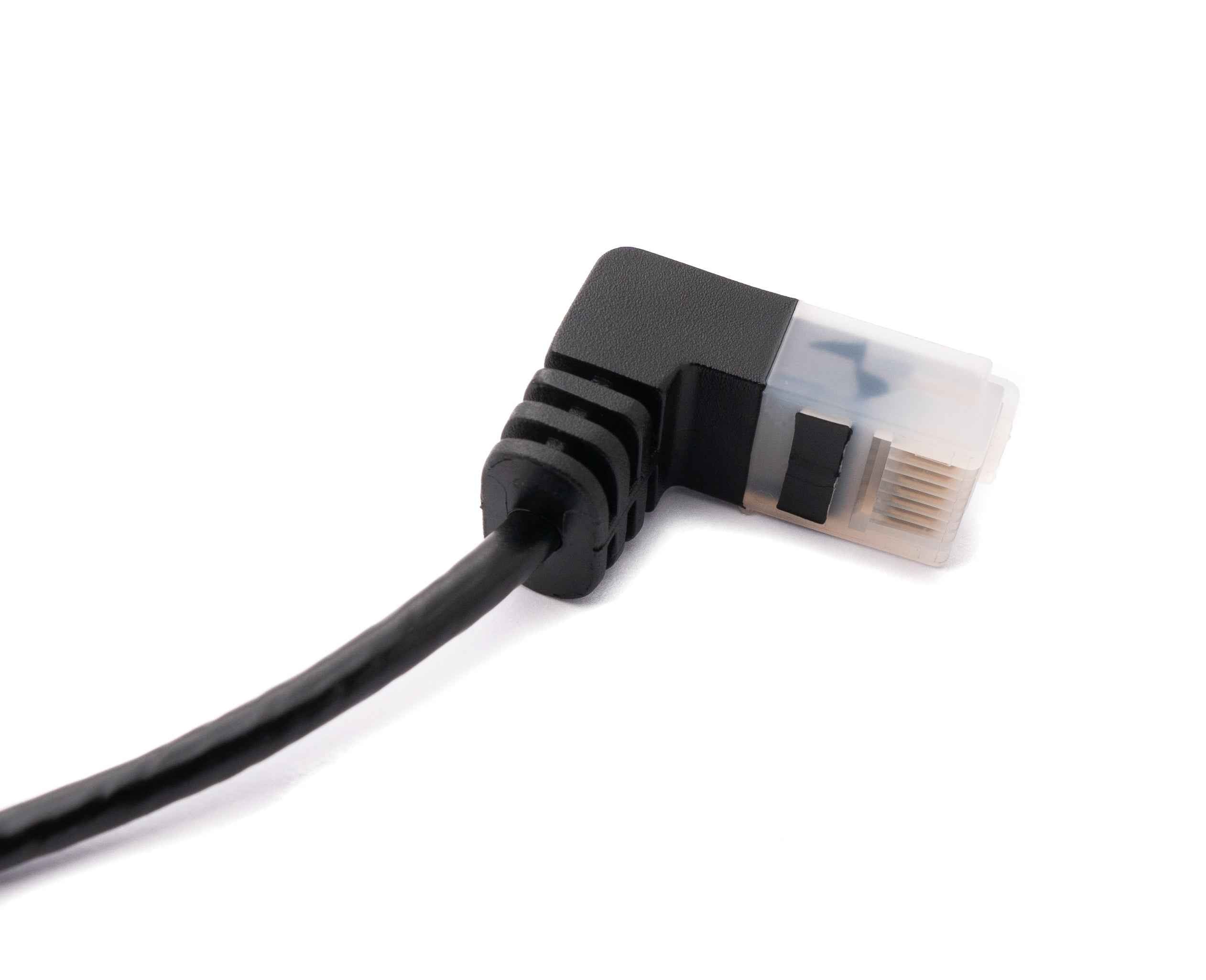 SYSTEM-S LAN Kabel 25 cm RJ45 8P8C STP Cat6 Stecker zu Stecker Winkel Schwarz