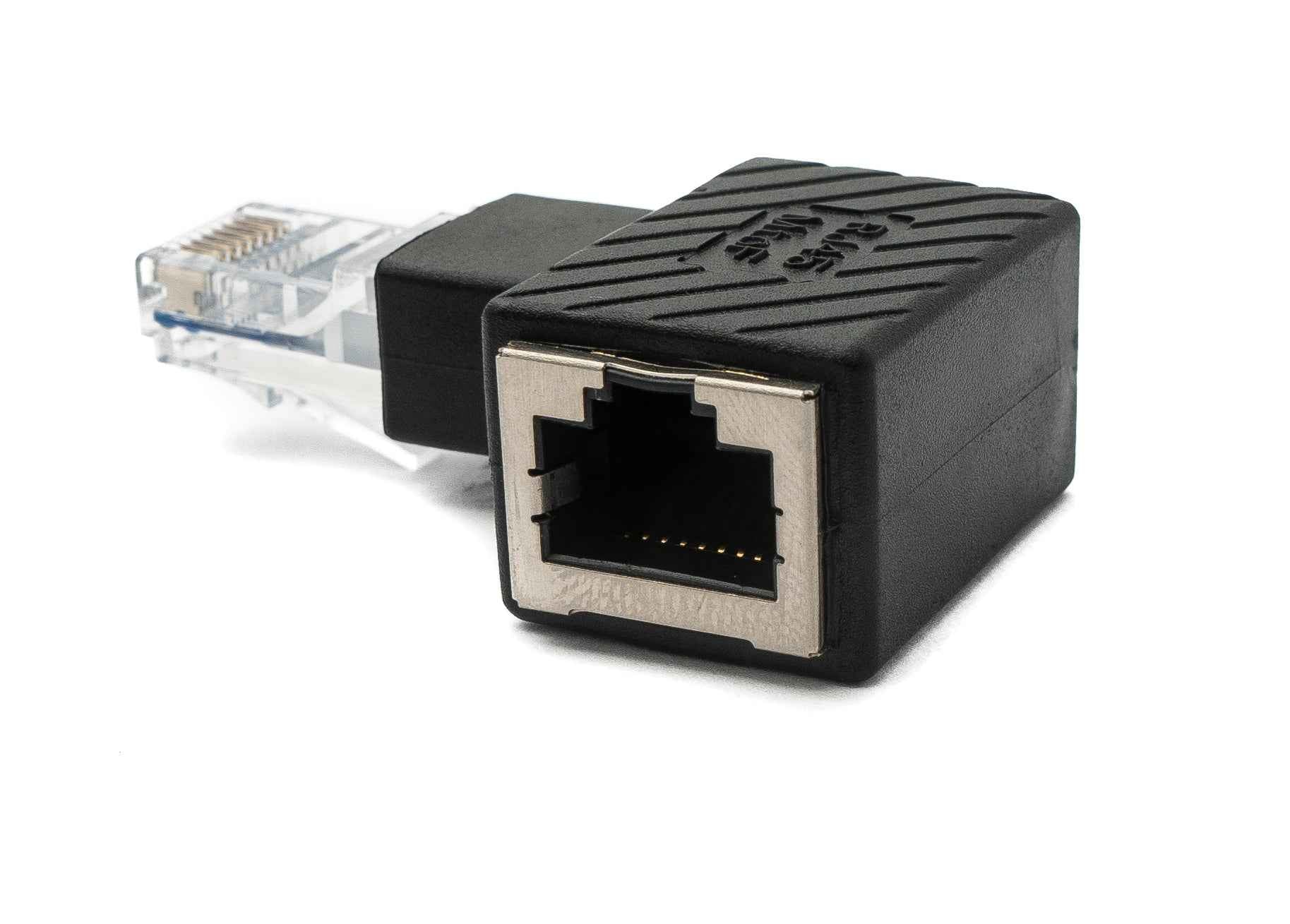 SYSTEM-S LAN Adapter RJ45 Stecker zu Buchse Winkel Ethernetadapter Kabel linksgewinkelt