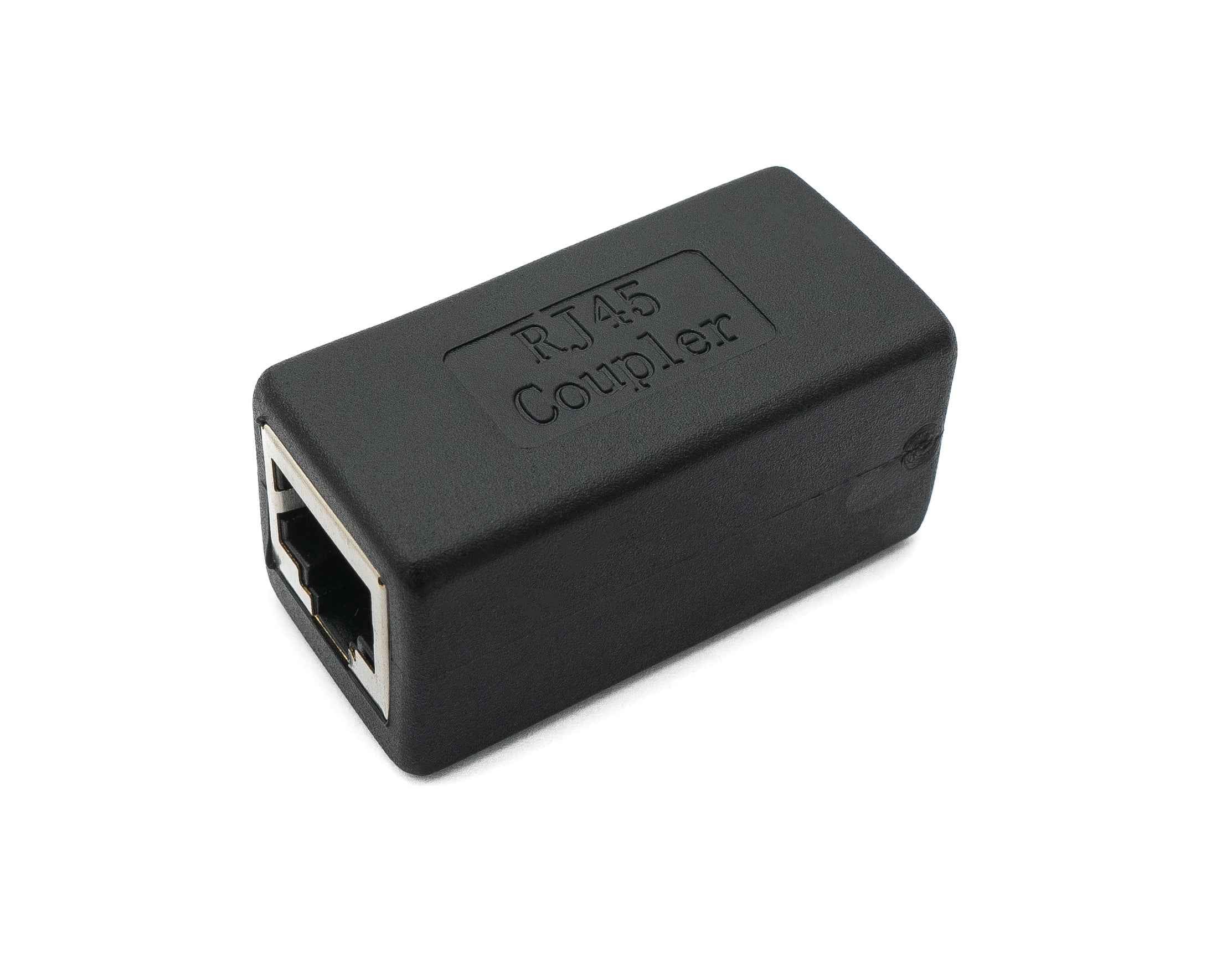 SYSTEM-S LAN Adapter RJ45 Buchse zu Buchse Ethernetadapter Kabel in Schwarz