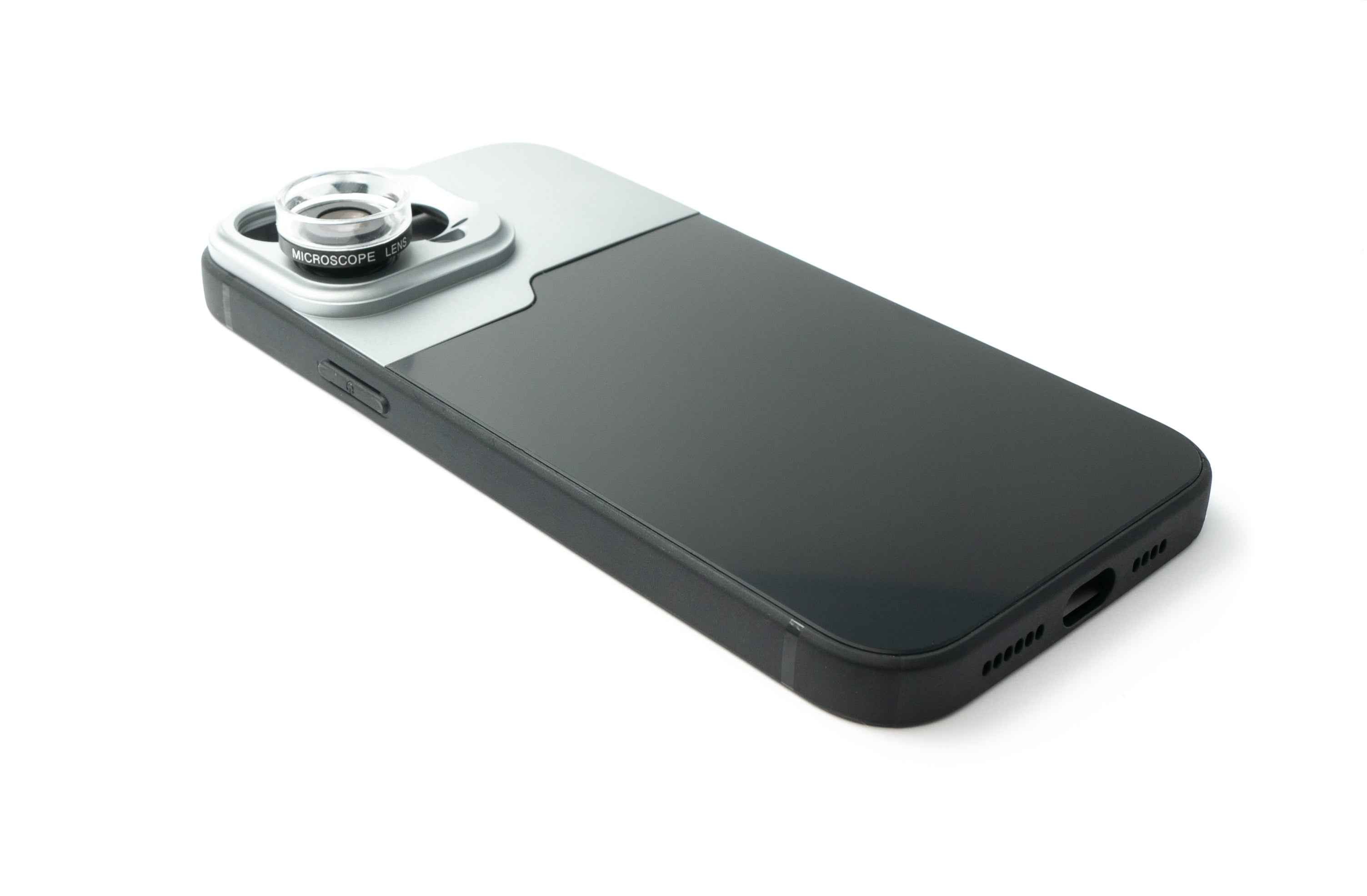SYSTEM-S Makro Linse 30x Mikroskop Filter mit Hülle in Schwarz für iPhone 13 Pro Max