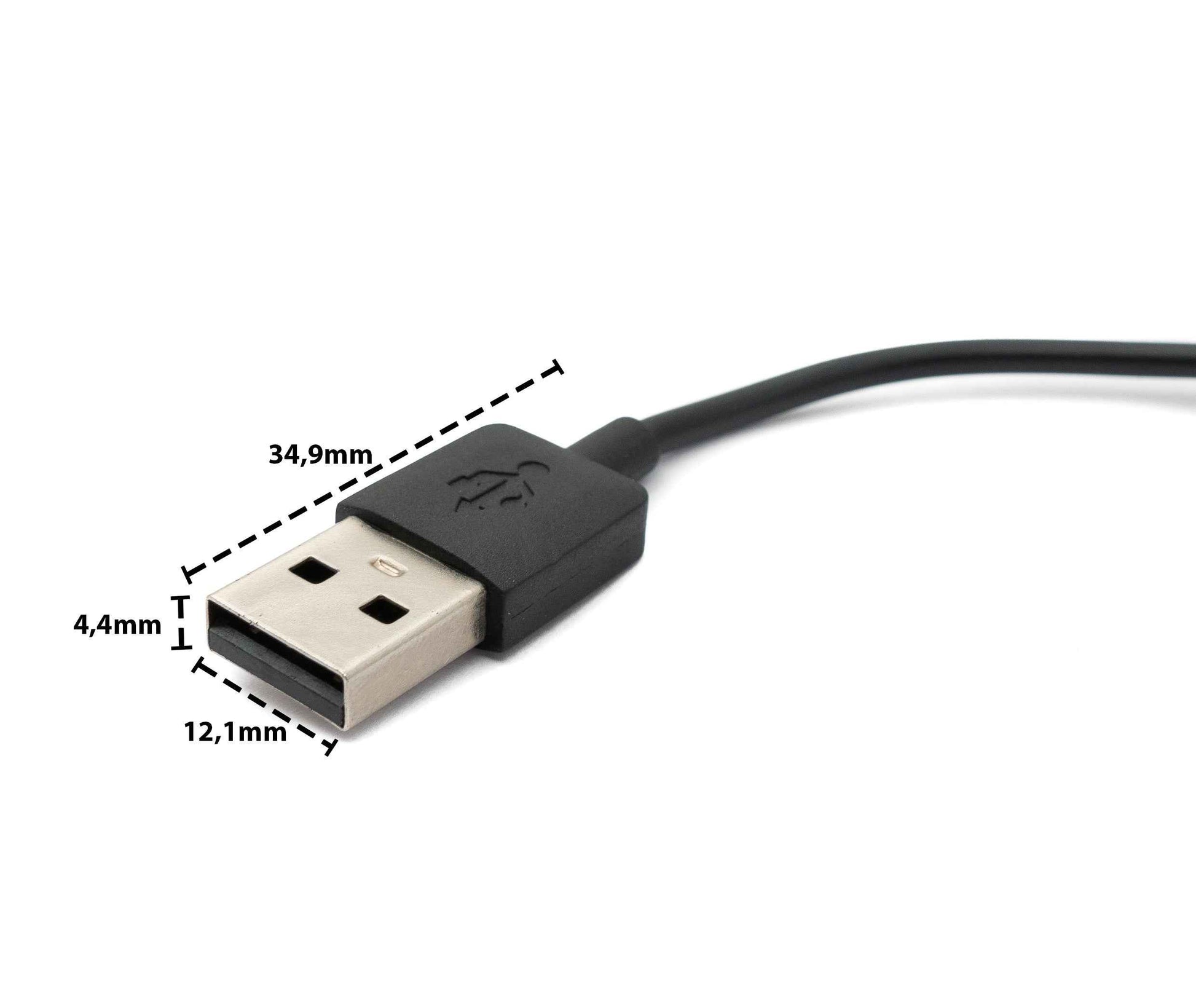 SYSTEM-S USB 2.0 Kabel 100 cm Ladekabel für TomTom Runner 2 3 Spark 3 Smartwatch Schwarz